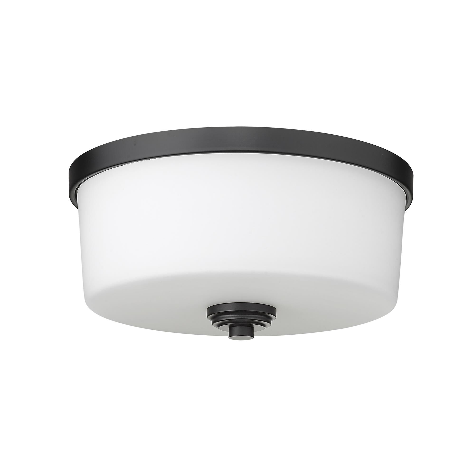 Shown in Matte Black finish and Glass shade