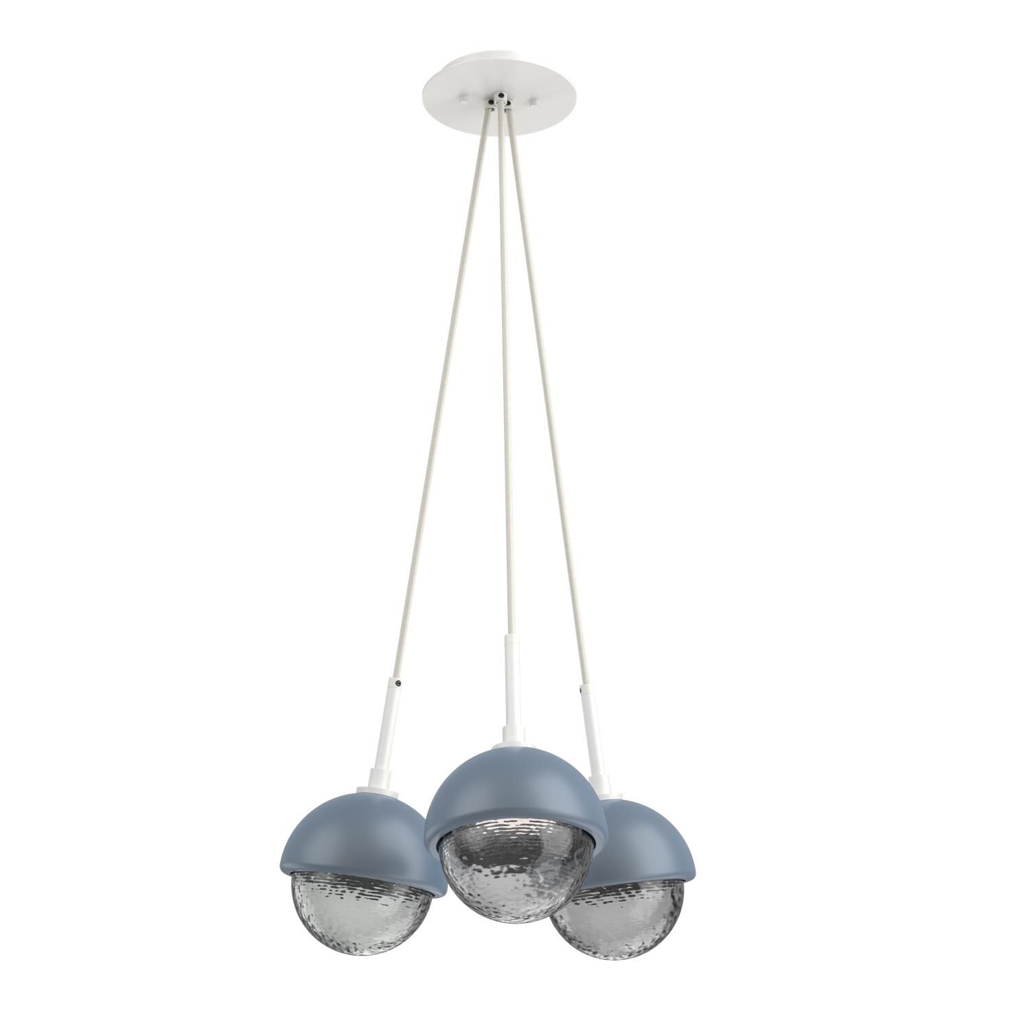 Shown in Salt White finish and Smoke glass and Poppy Blue accent