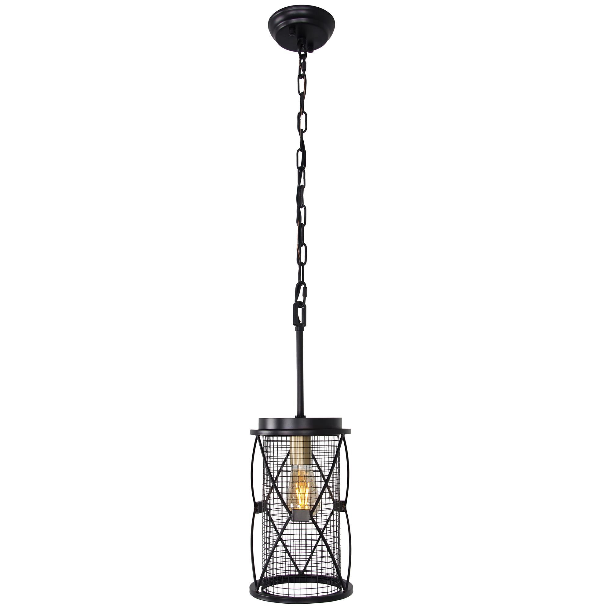 Shown in Warm Bronze/Gold finish and Warm Bronze Diamond Shaped Metalwork Over Mesh shade