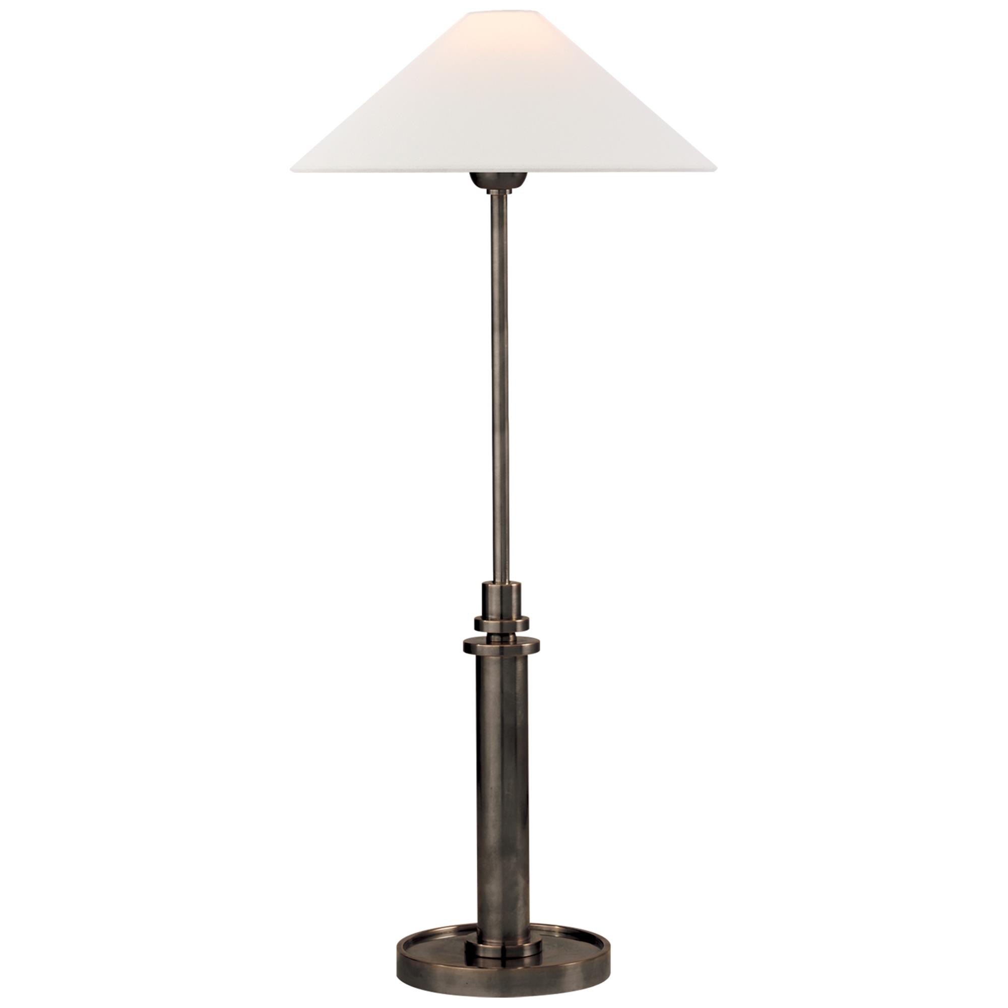Shown in Bronze finish and Linen shade