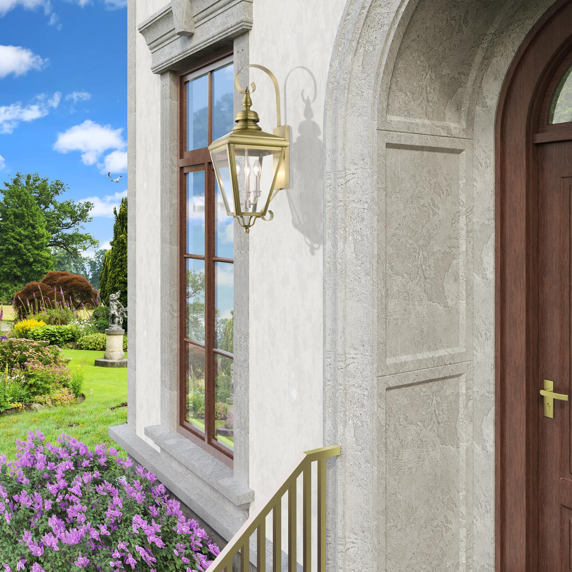 Shown in Antique Brass With Brushed Nickel Cluster finish and Clear glass