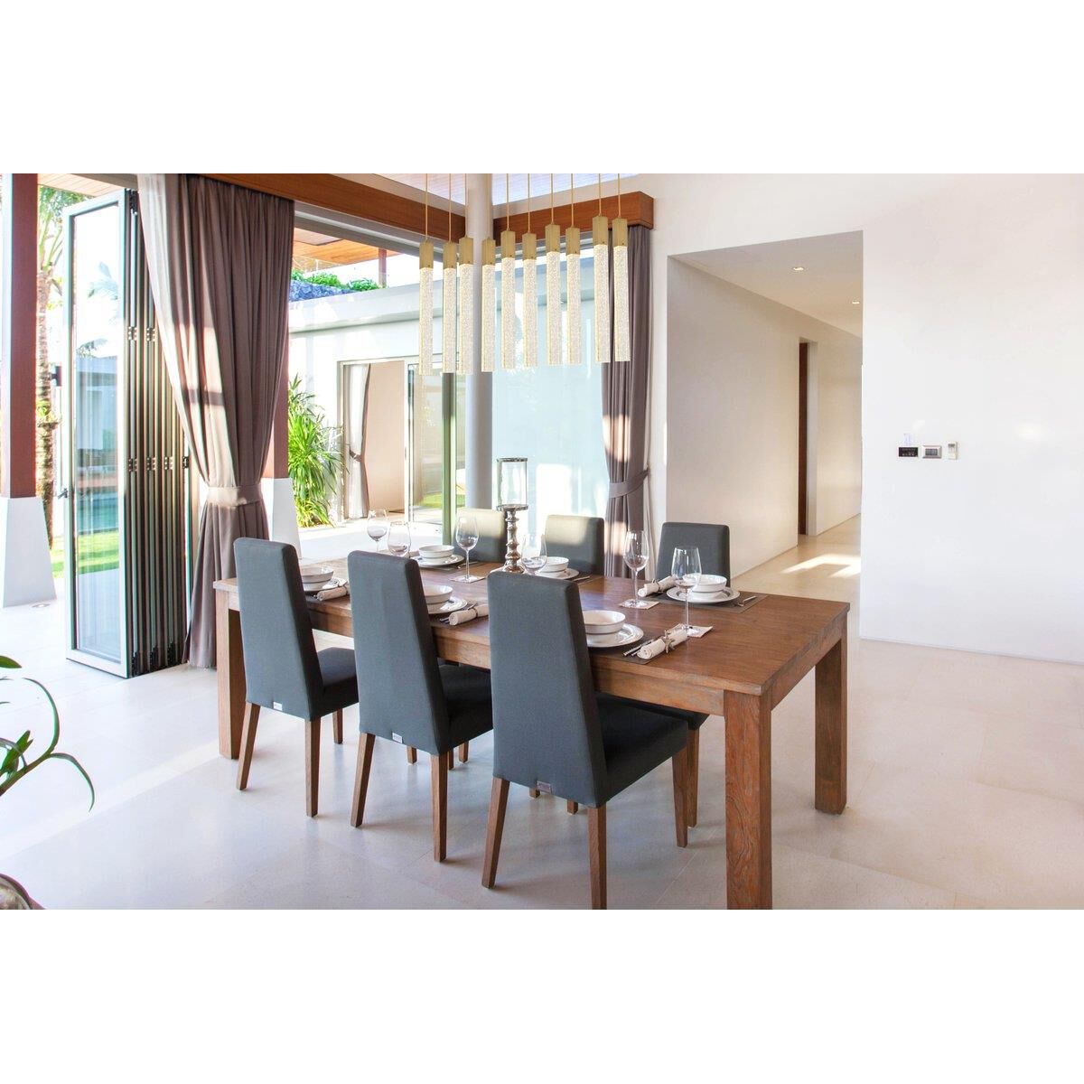 Weston 42 Inch 10 Light LED Linear Suspension Light by Elegant Lighting