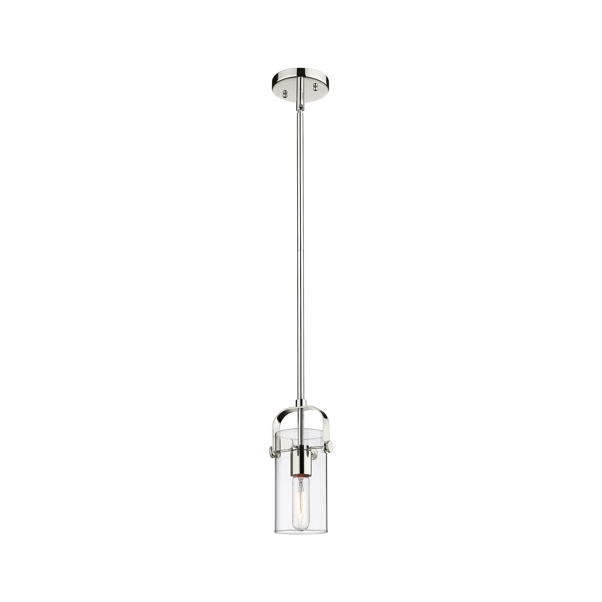 Shown in Polished Nickel finish and Clear glass