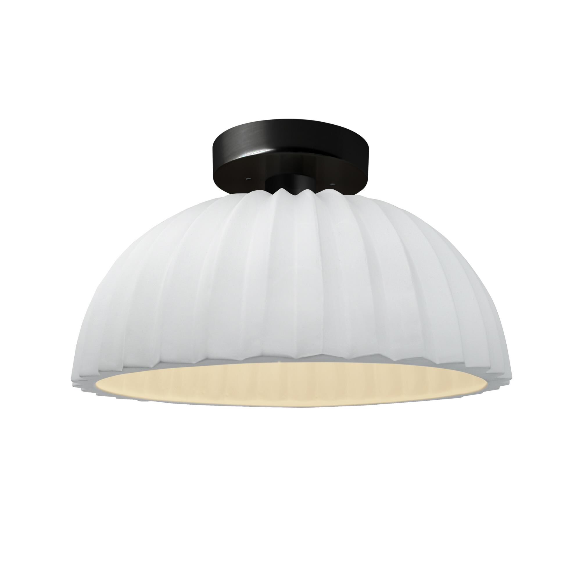Pleated Dome 13 Inch Semi Flush Mount by Justice Design Group