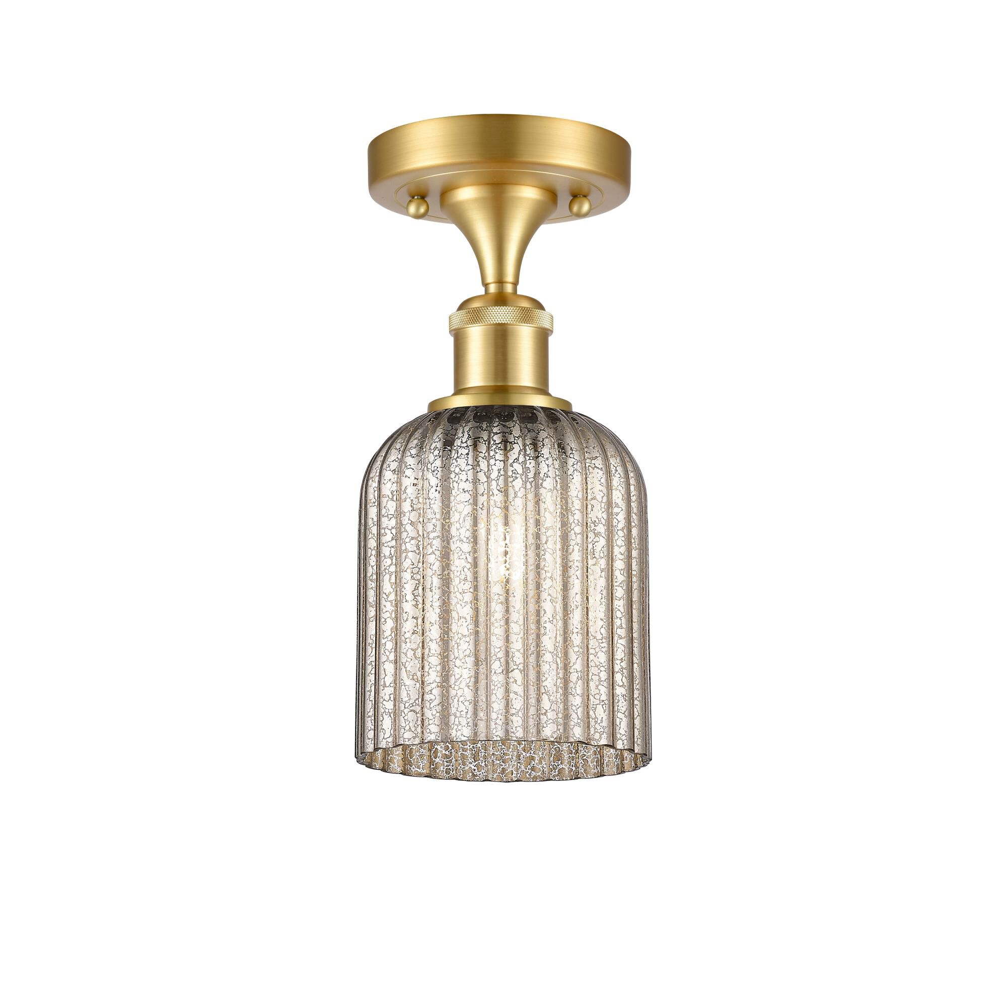 Shown in Satin Gold finish and Mercury shade