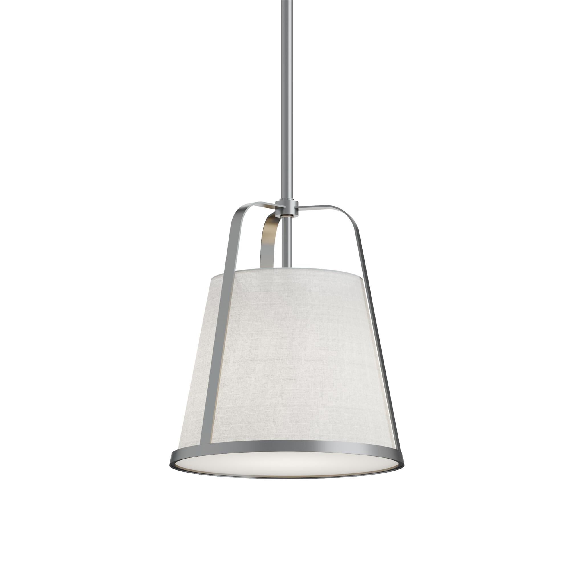 Shown in Satin Nickel finish and White glass