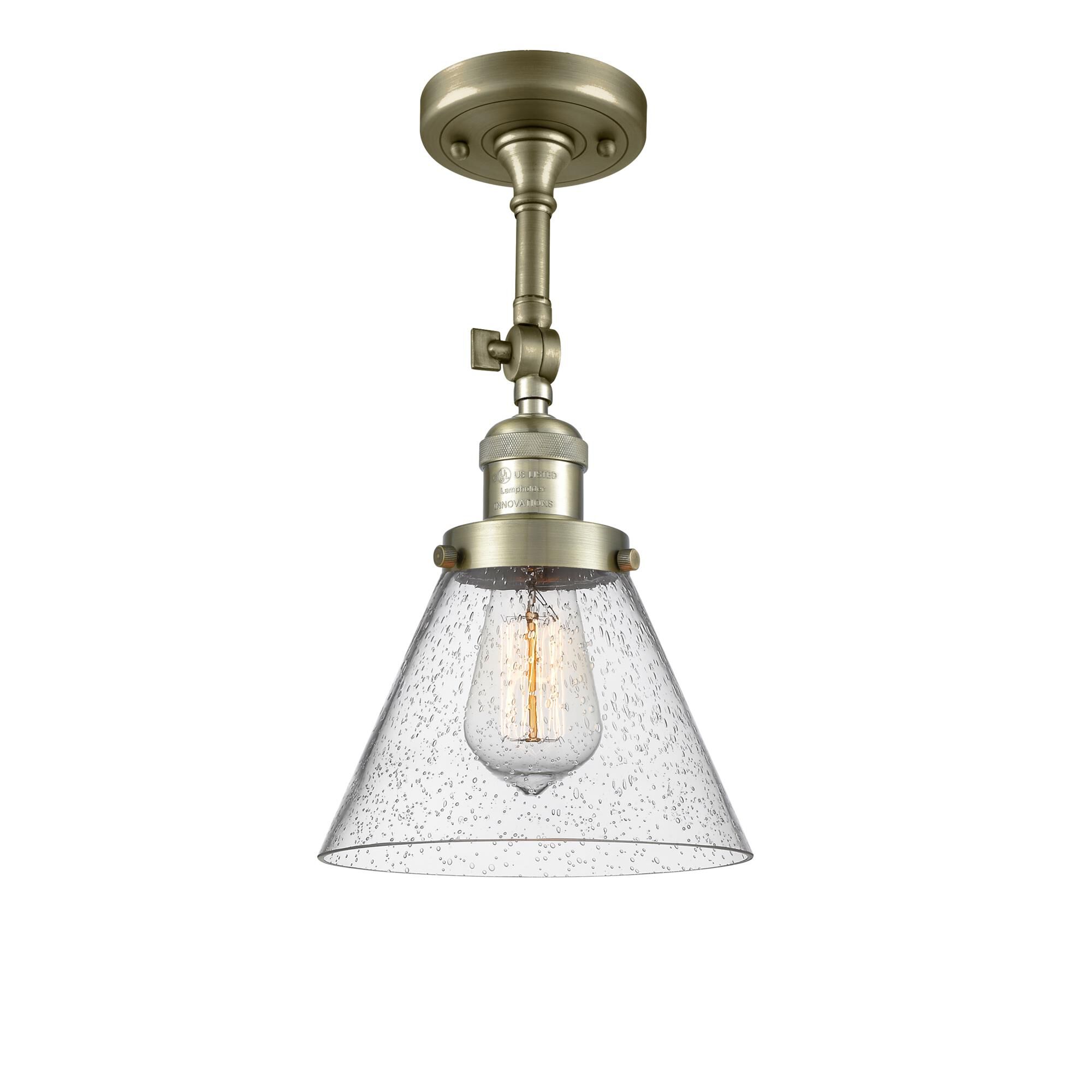 Bruno Marashlian Large Cone 7 Inch 1 Light Semi Flush Mount by Innovations Lighting