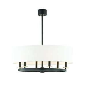 Shown in Aged Old Bronze finish and Off White Linen shade