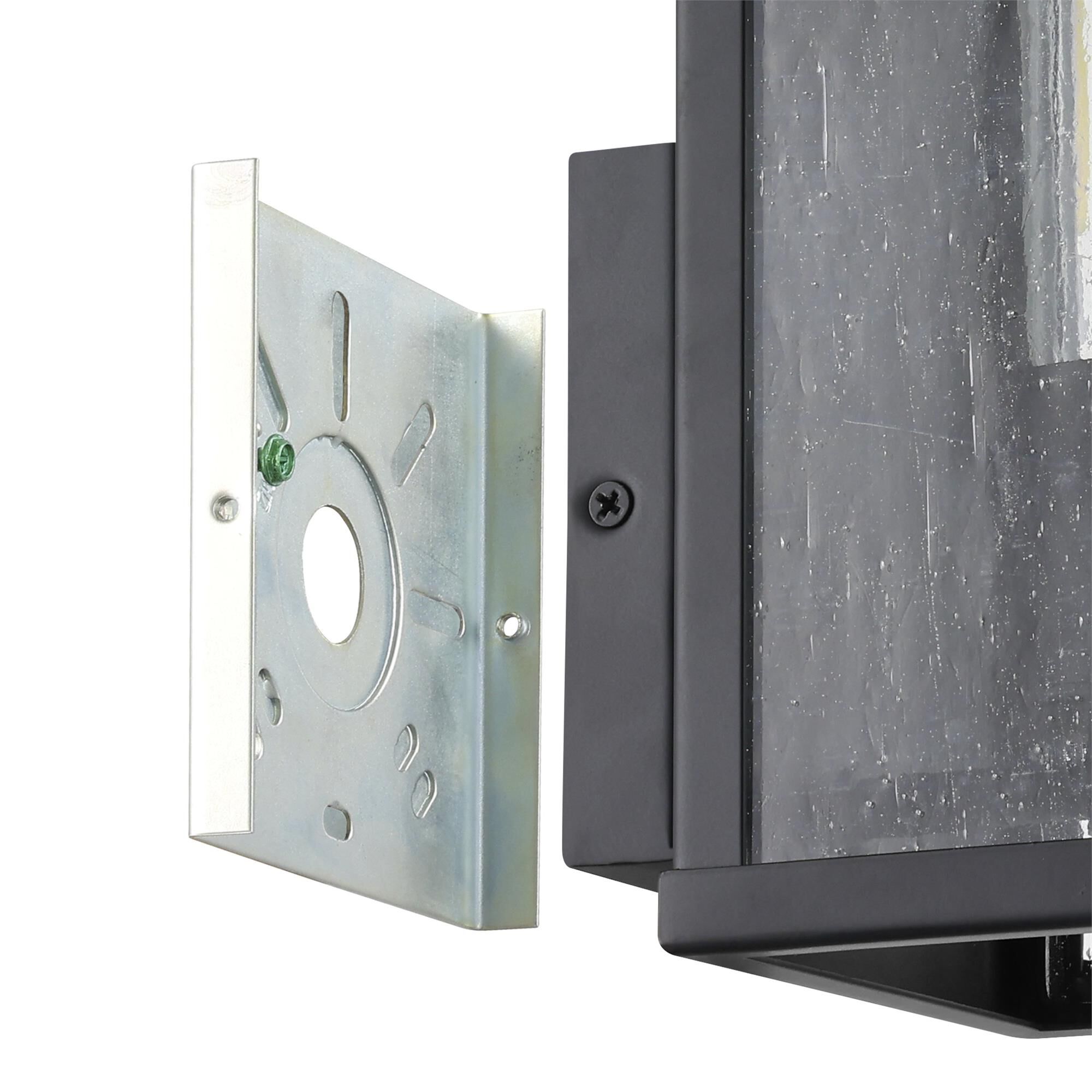 Shown in Matte Black finish and Clear Antique glass