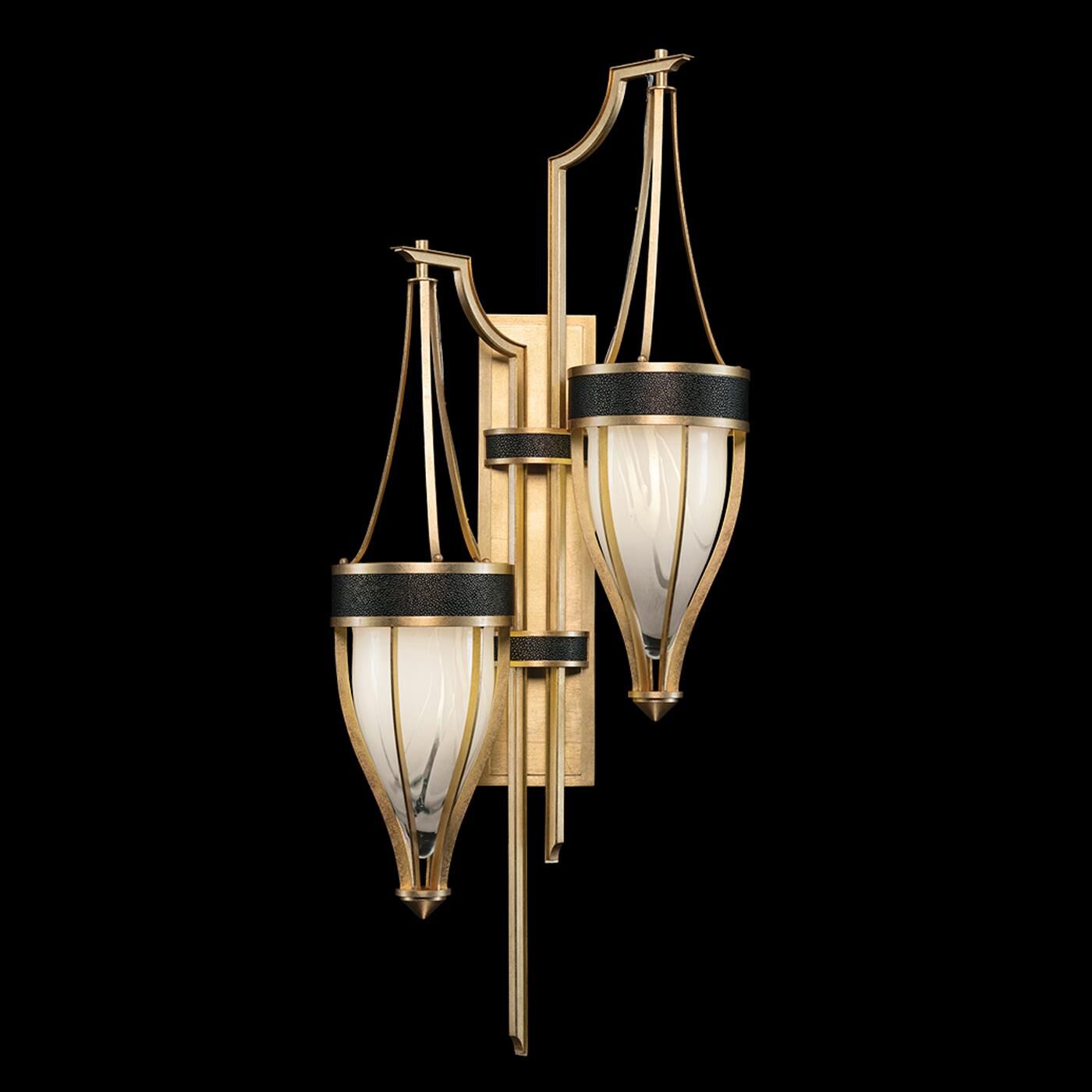 Shown in Gold Leaf and Brass  finish and Black Knight accent