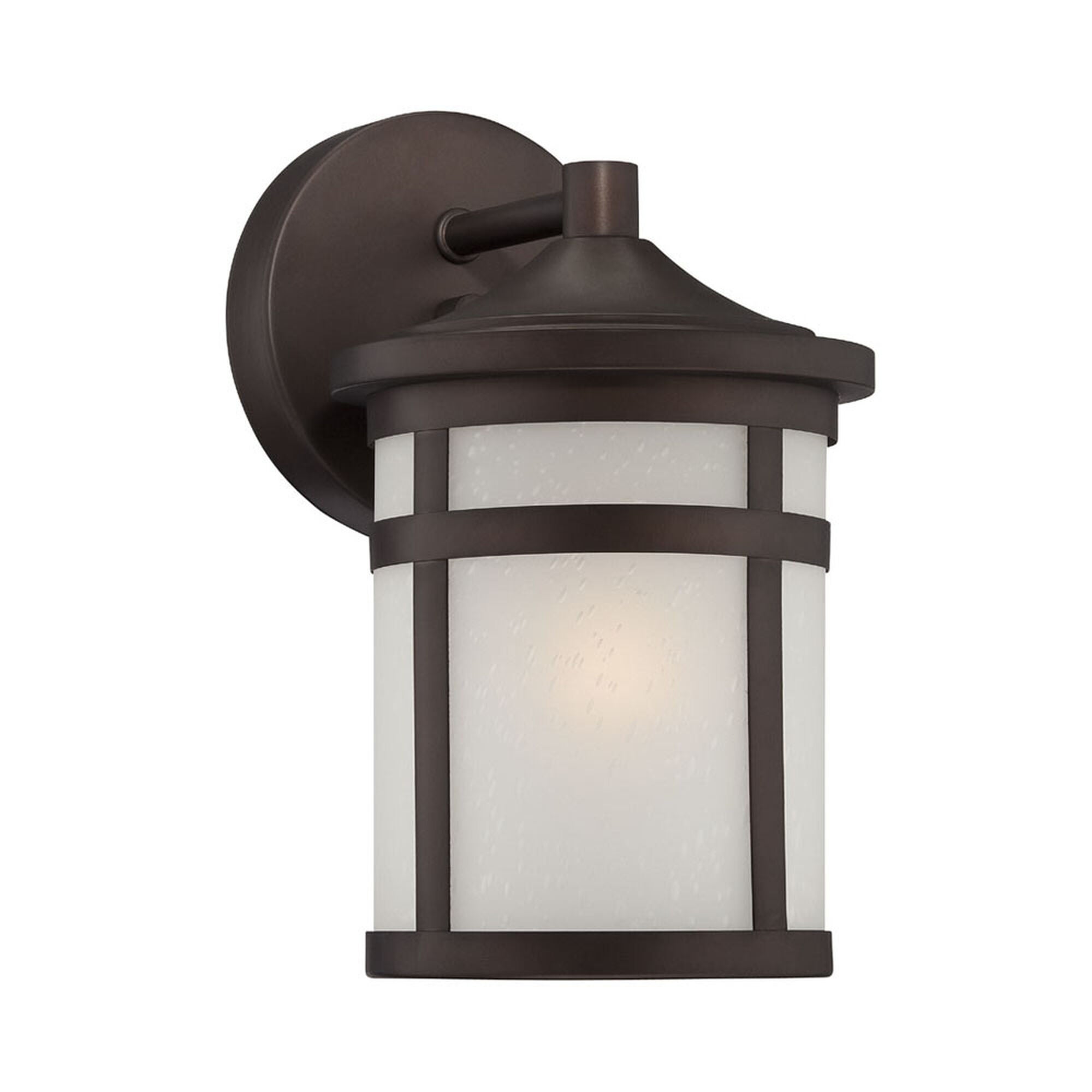 Shown in Architectural Bronze finish and Frosted glass and Frosted Glass Globe shade
