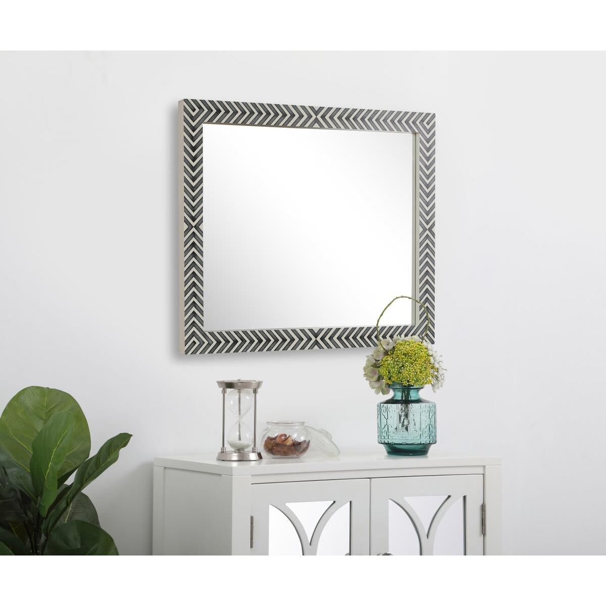 Rectangular mirror 40x32 inch in chevron Wall Mirror by Elegant Decor
