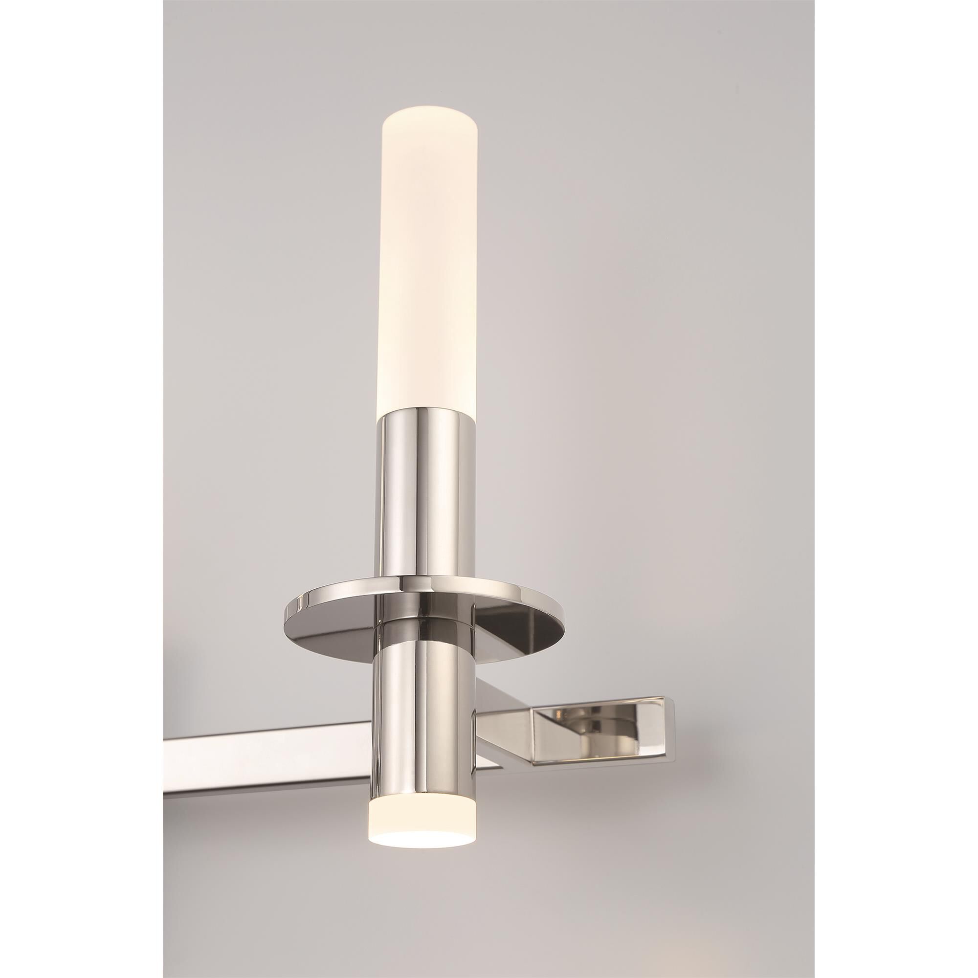 Shown in Polished Nickel finish and Frosted White Acrylic glass