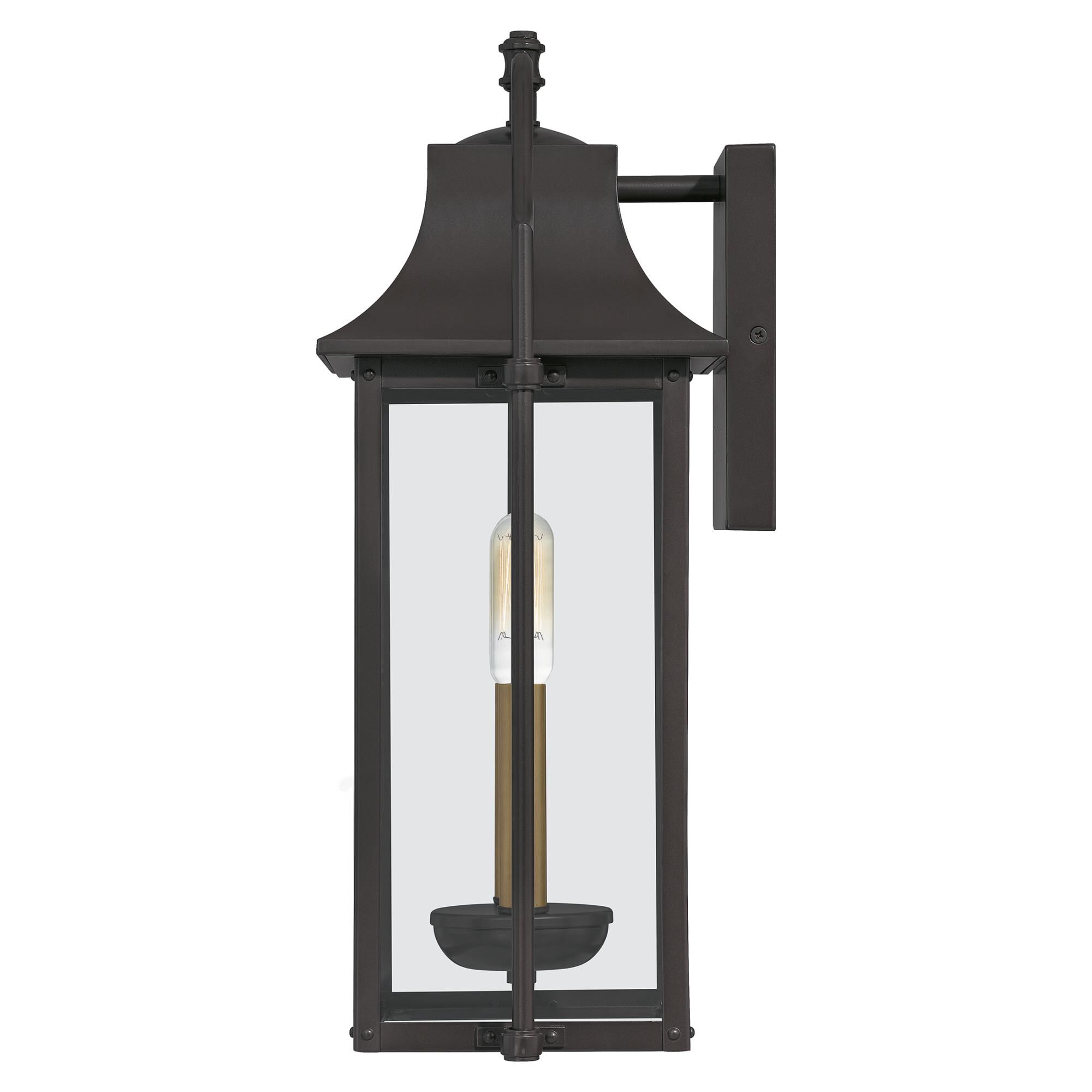 Shown in Western Bronze finish and Clear Glass shade