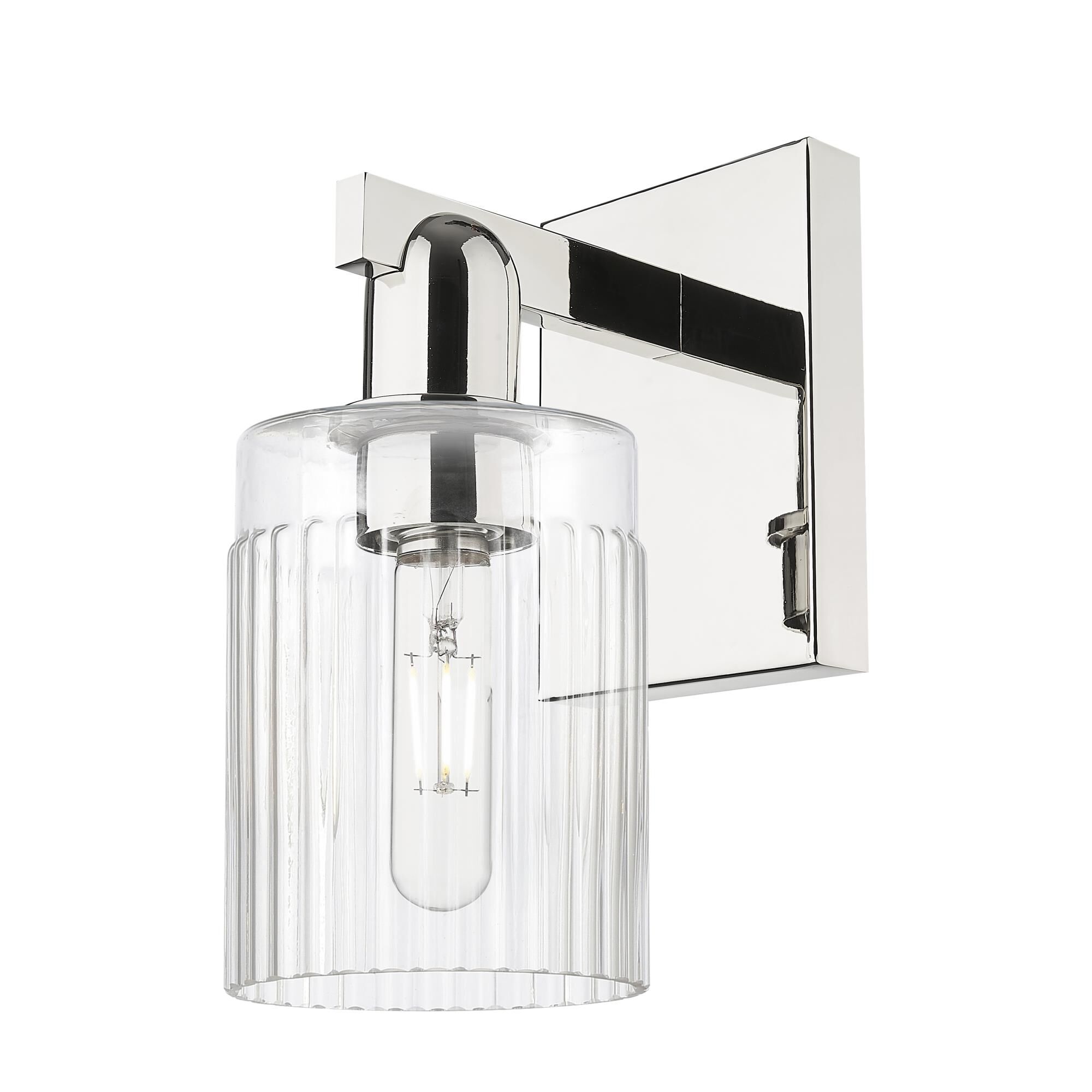 Shown in Polished Nickel finish and Clear glass