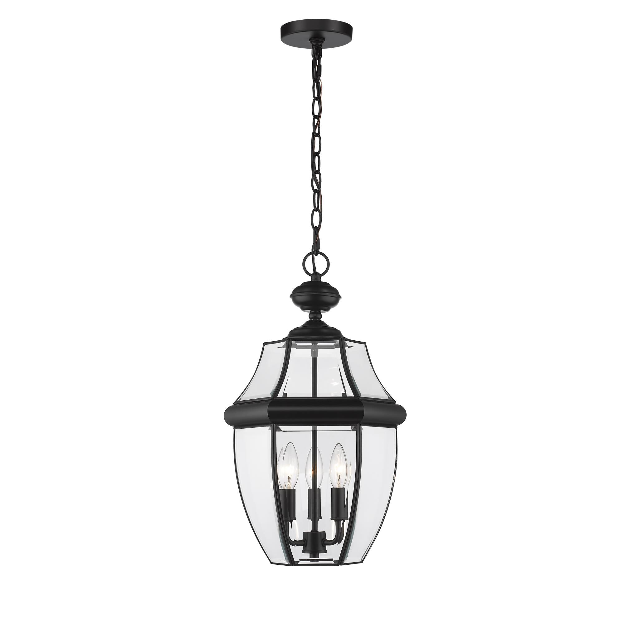 Shown in Black finish and Glass shade