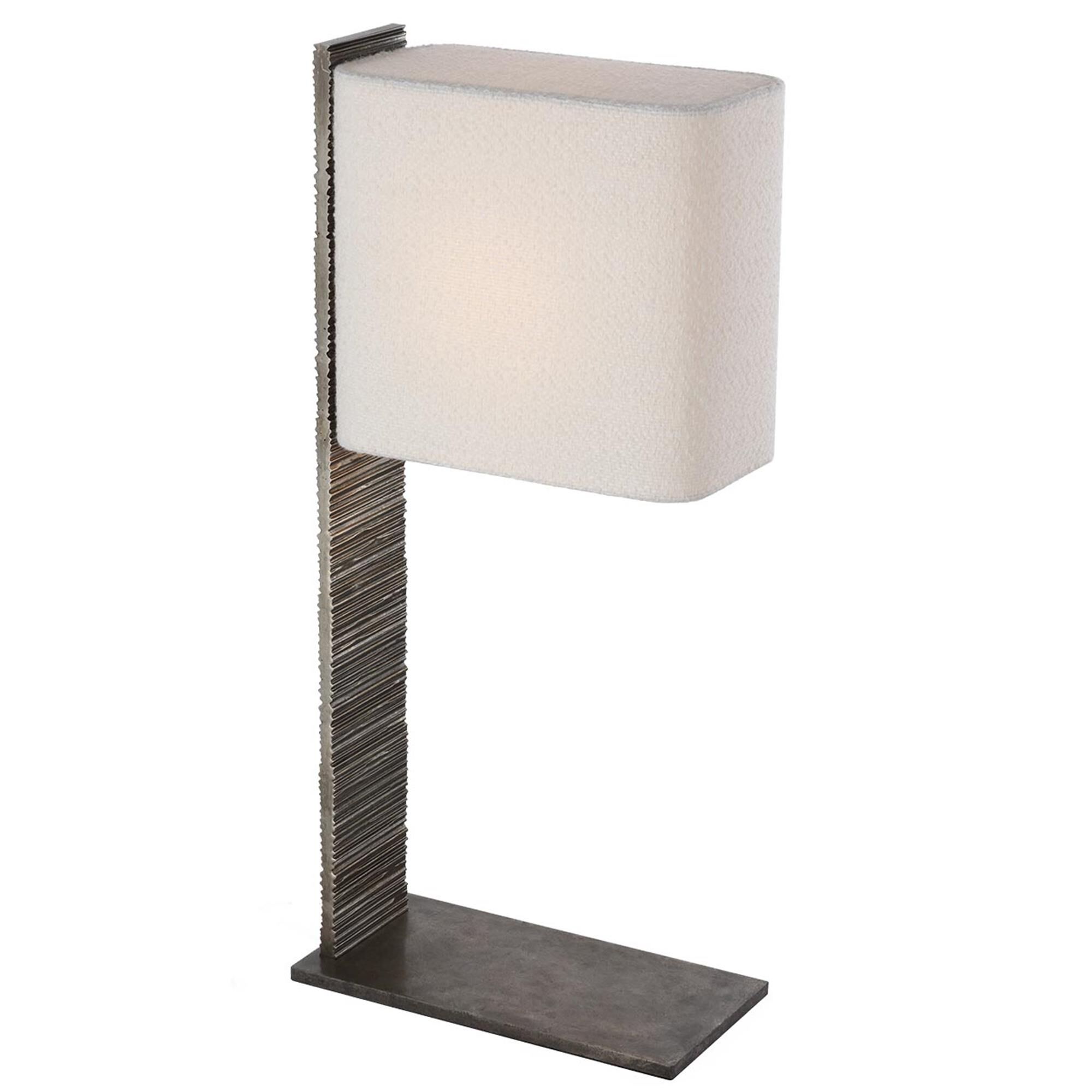 Shown in Ridged Graphite finish and Boucle Rectangle shade