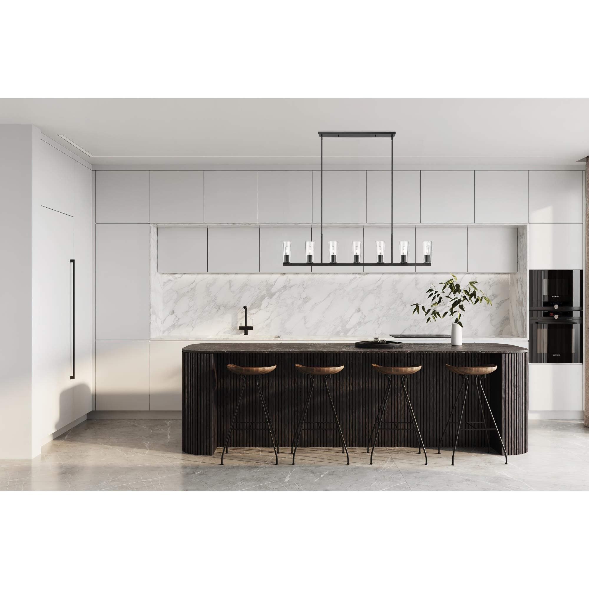 Shown in Matte Black finish and Clear glass and Clear shade