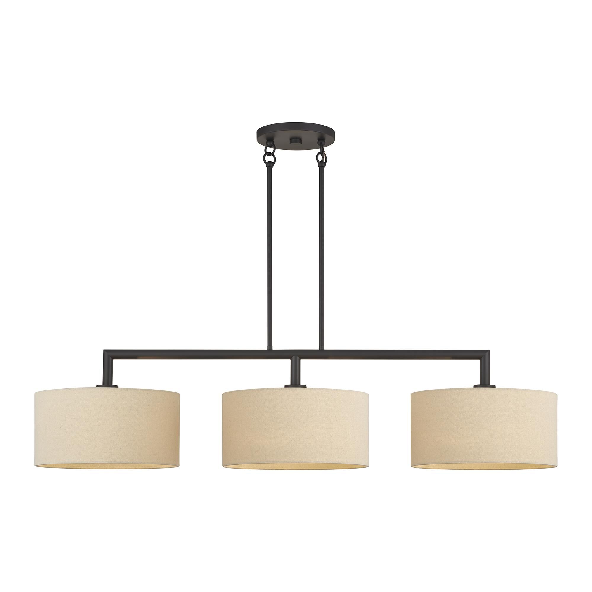 Shown in Bronze finish and Hand Crafted Parchment Color Hardback Fabric shade