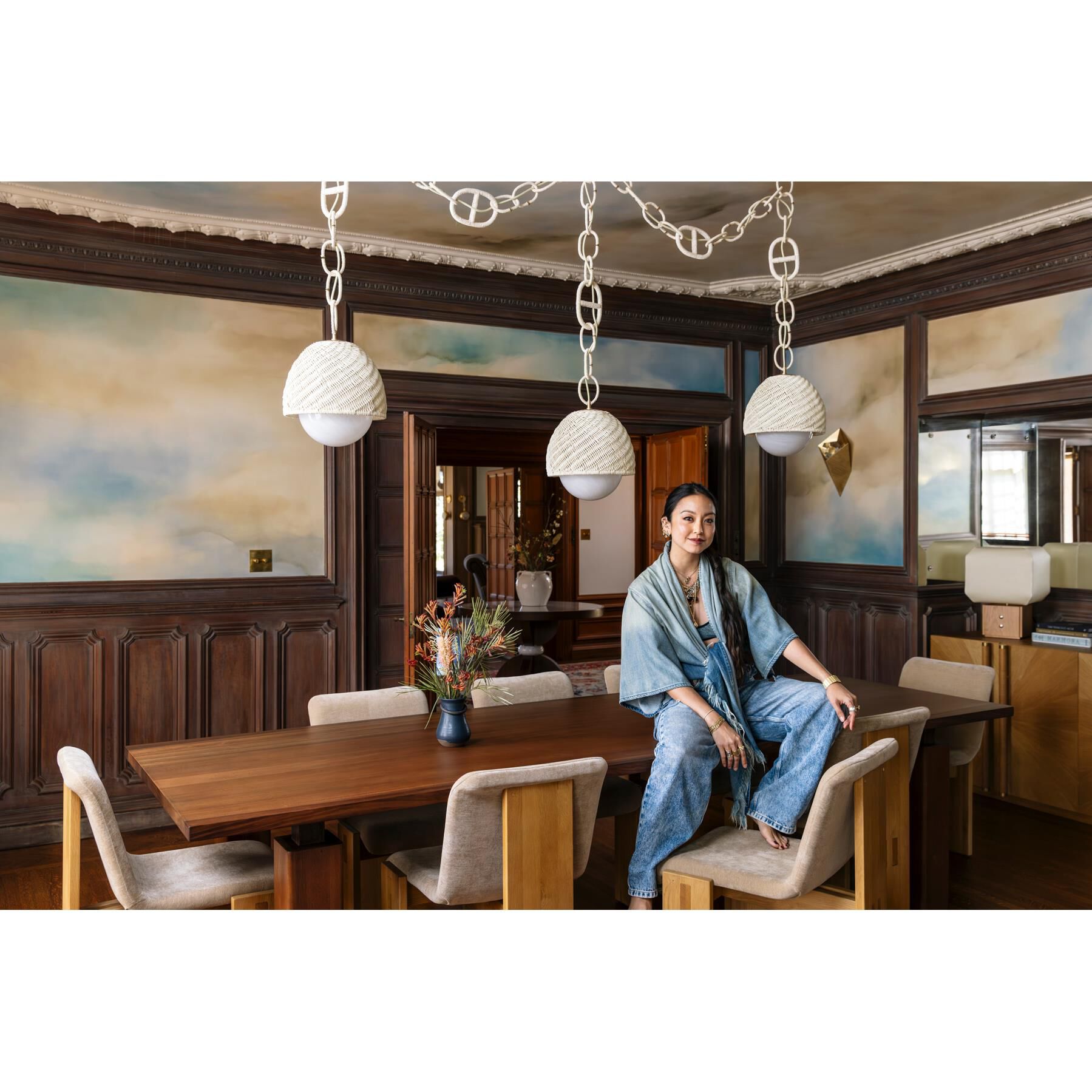 Noz Nozawa Piasu 68 Inch Linear Suspension Light by Corbett Lighting