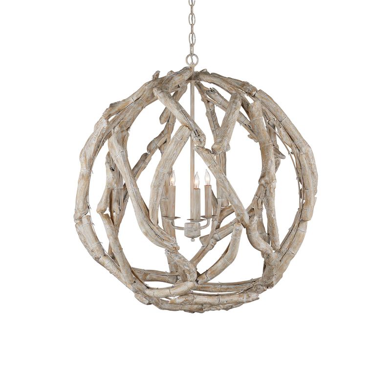 Driftwood 29 Inch Chandelier by Currey and Company