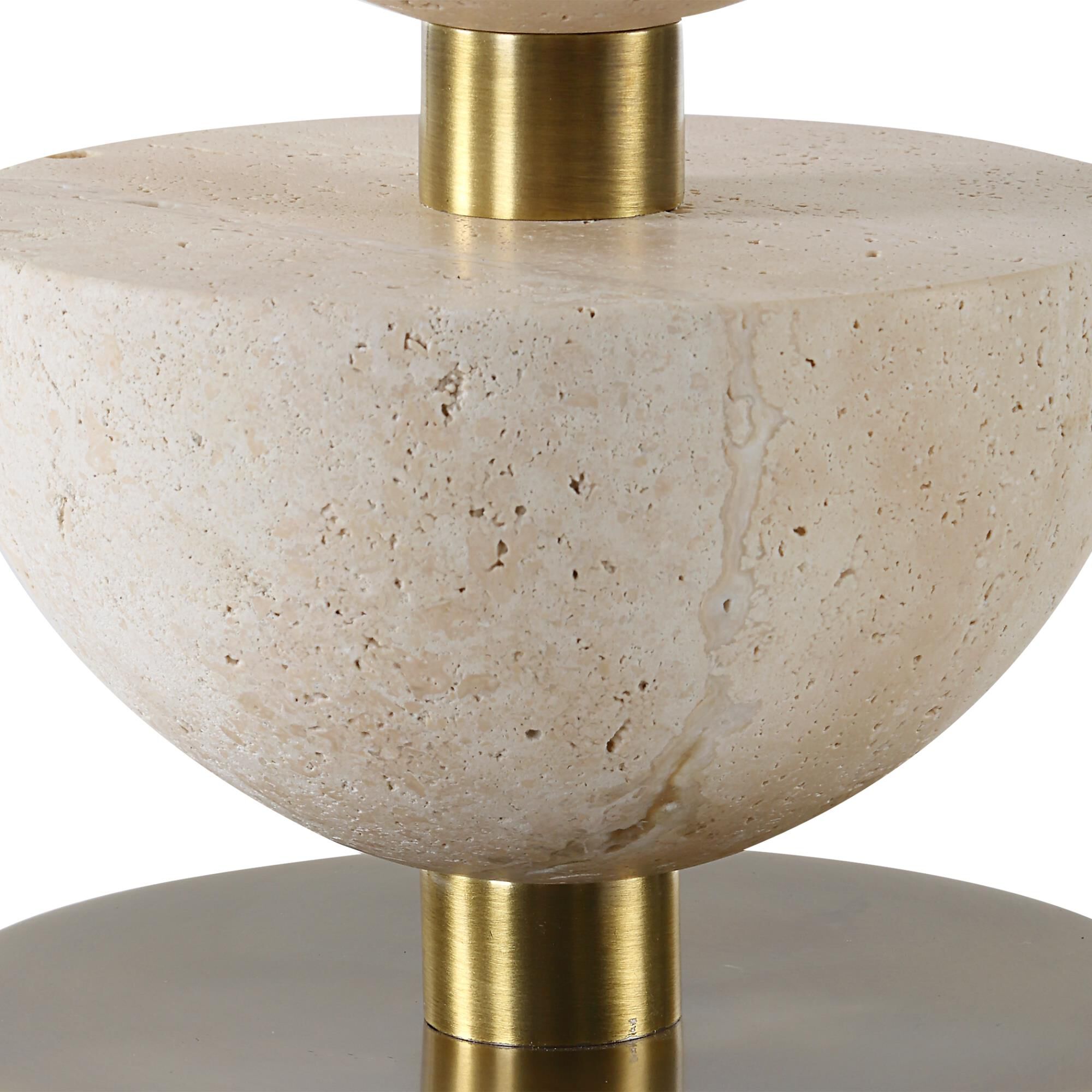 Shown in Brass, Brown and White finish and Round Hardback shade