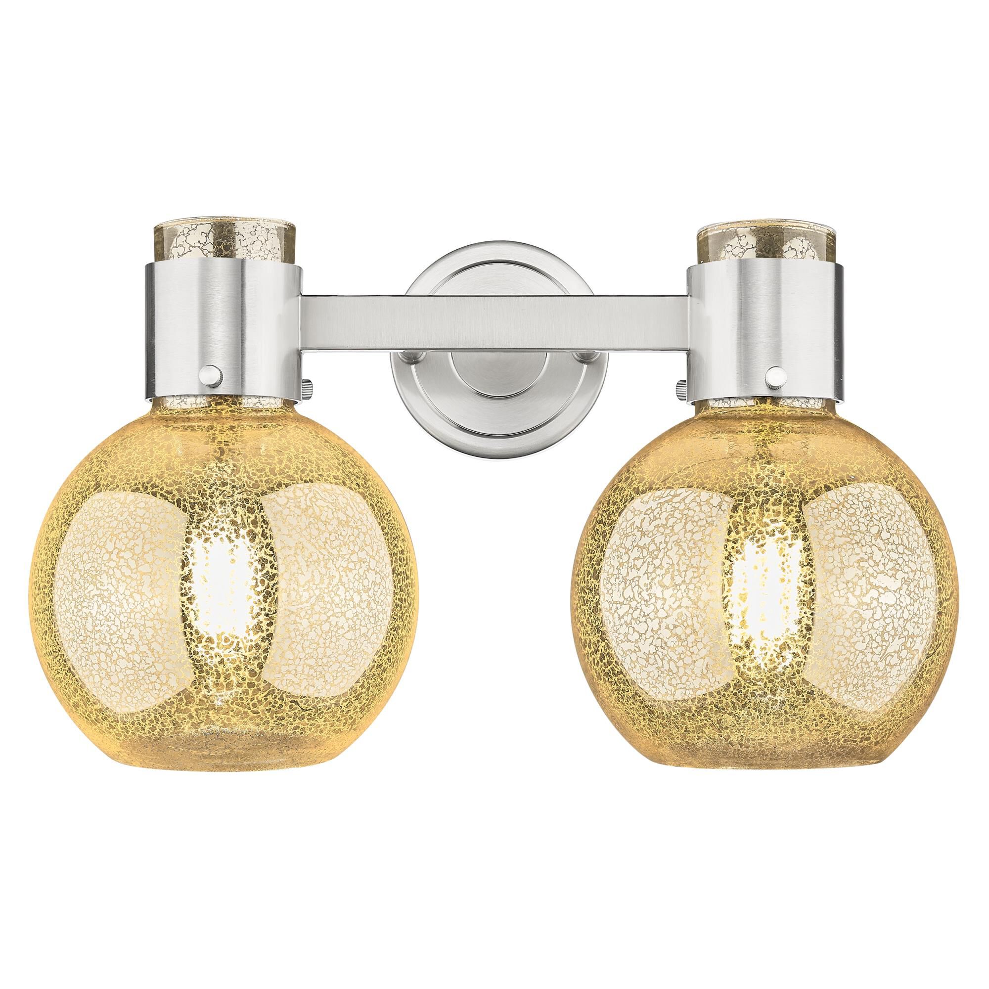 Shown in Brushed Satin Nickel finish and Mercury glass