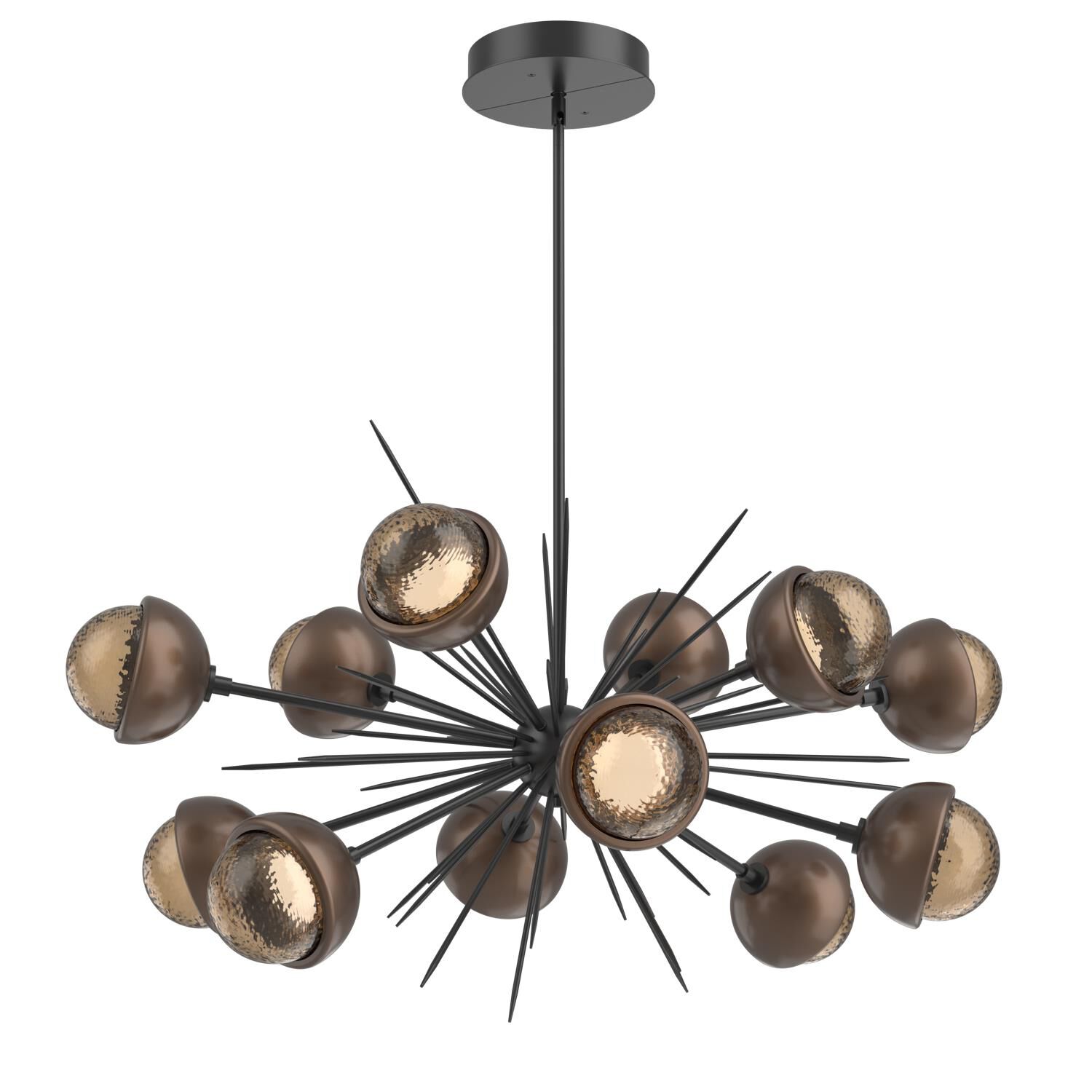 Shown in Matte Black finish and Bronze glass and Burnished Bronze accent