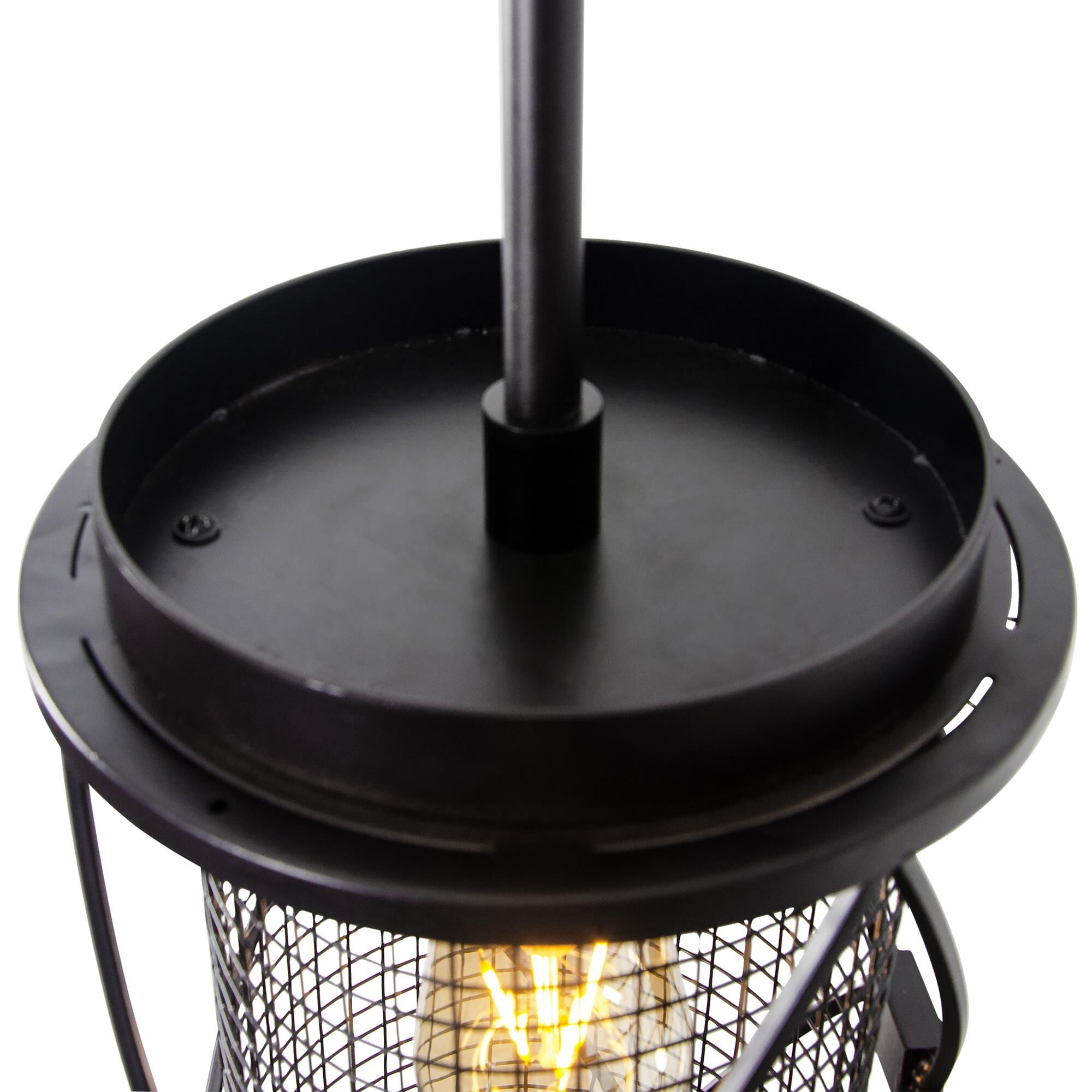 Shown in Warm Bronze/Gold finish and Warm Bronze Diamond Shaped Metalwork Over Mesh shade