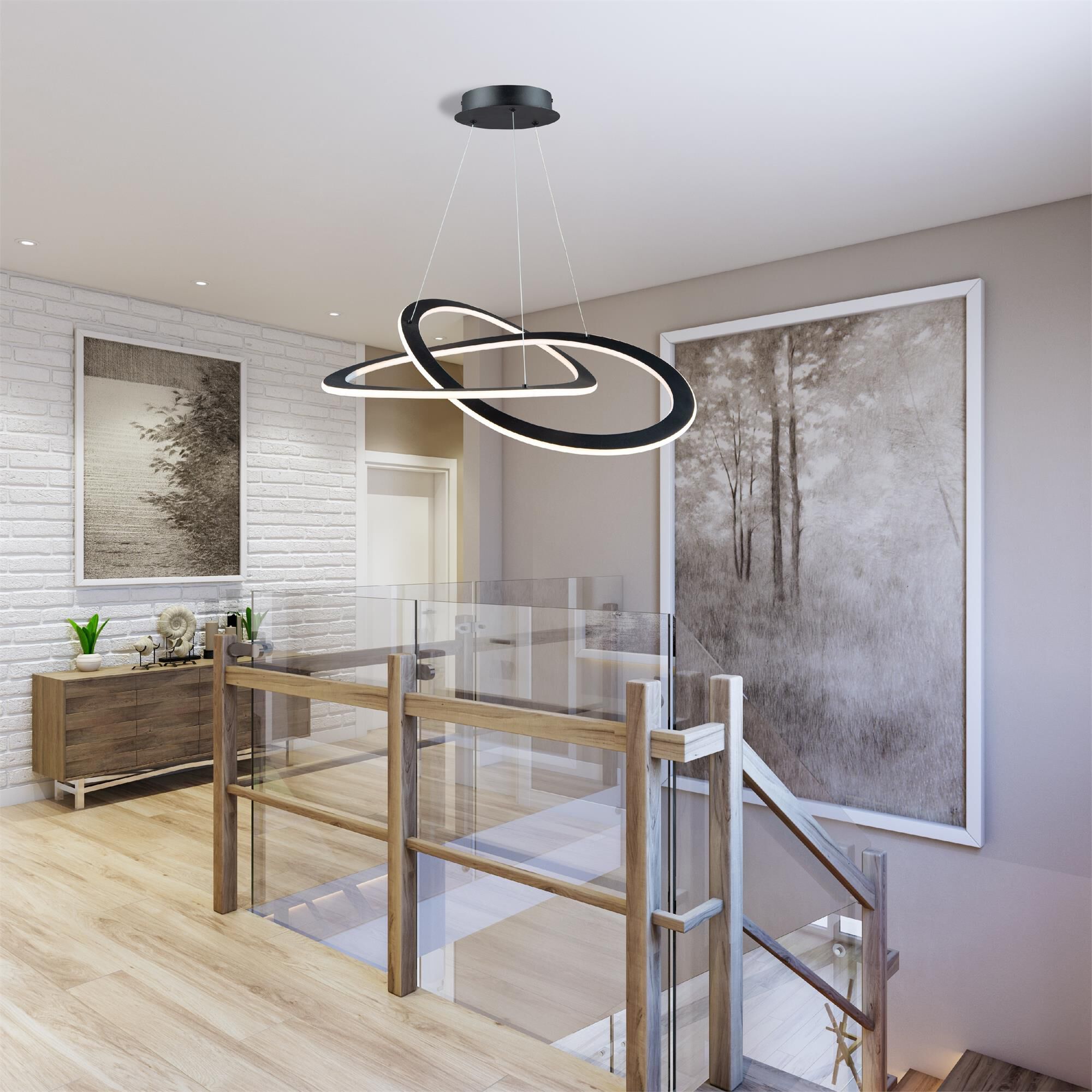 Wave 19 Inch 2 Light LED Mini Chandelier,