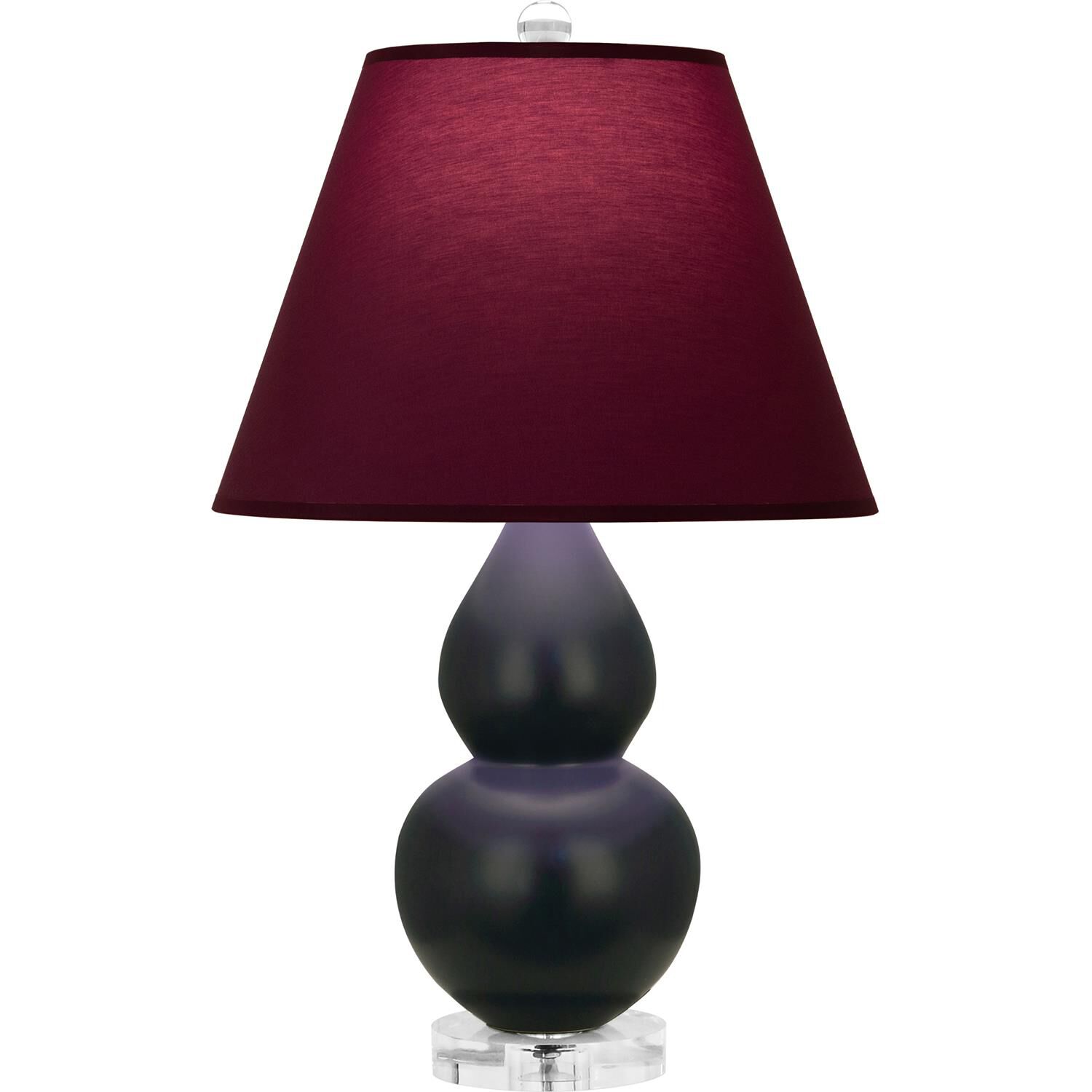 Shown in Matte Obsidian finish and Plum and Lavender shade and Lucite accent