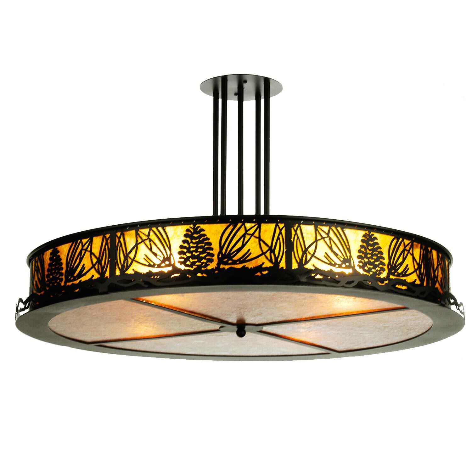 Mountain Pine 36 Inch 4 Light Semi Flush Mount by Meyda Lighting