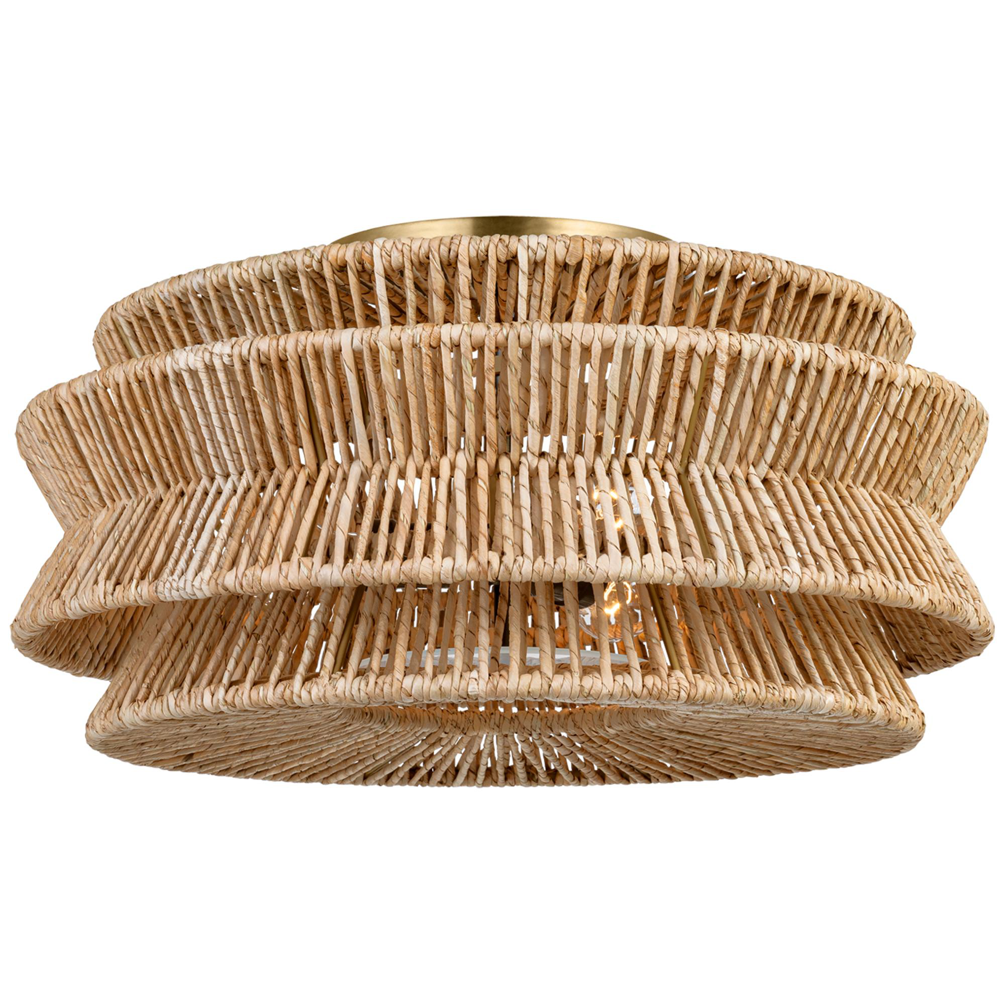Shown in Antique-Burnished Brass and Natural Abaca finish