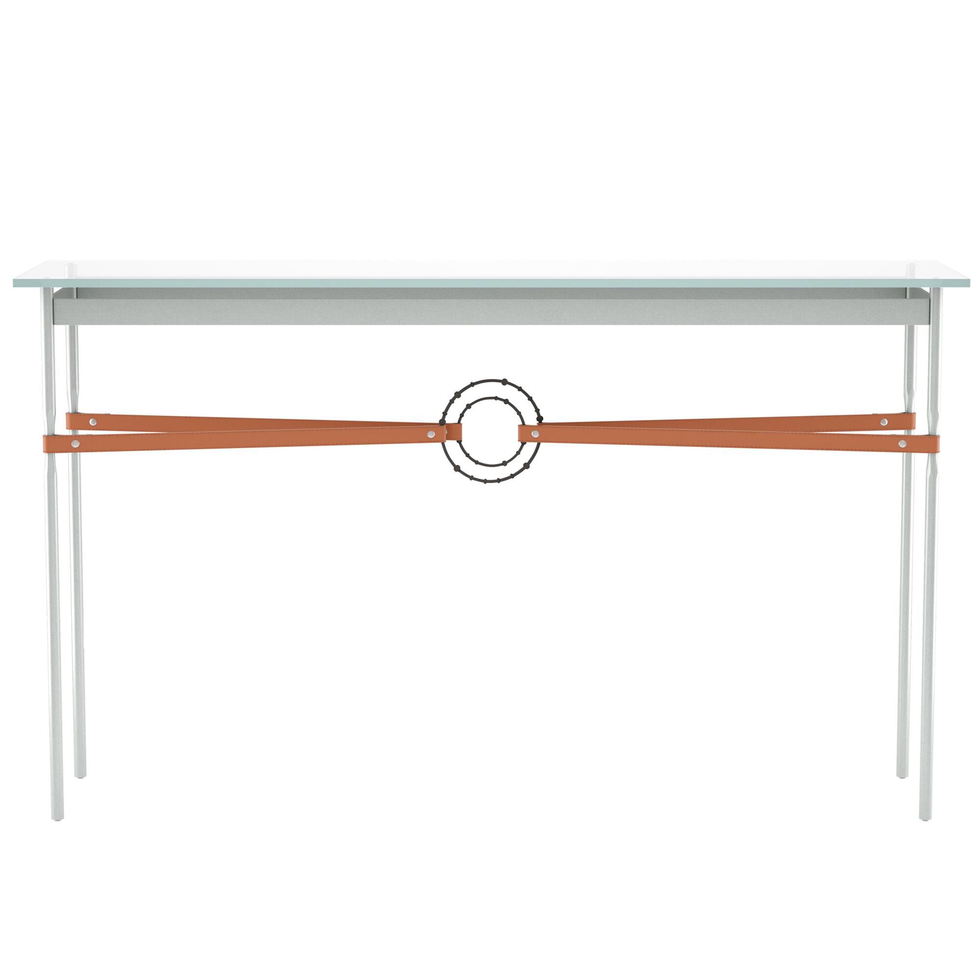 Shown in Vintage Platinum finish and Oil Rubbed Bronze with Leather Chestnut  accent