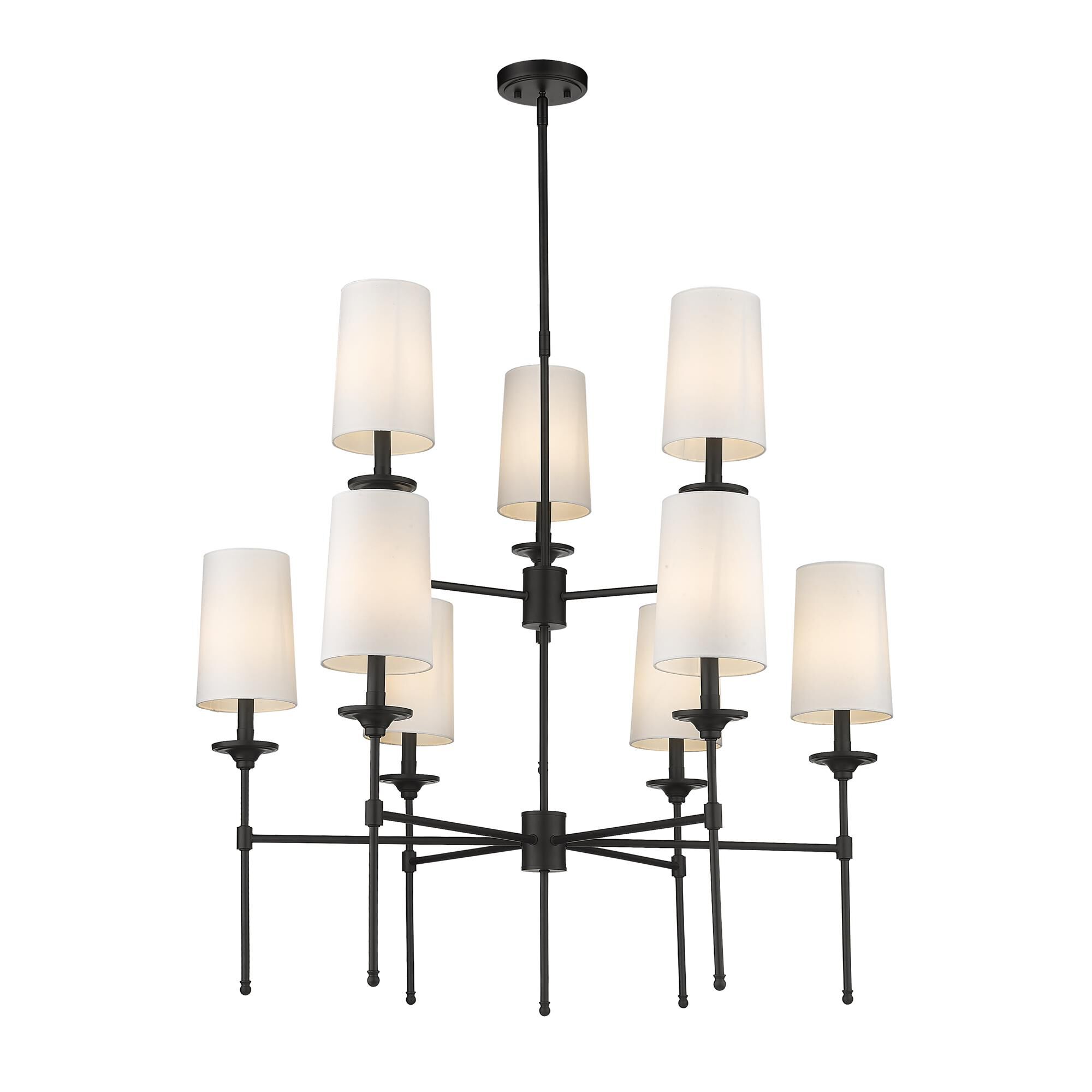 Shown in Matte Black finish and Cloth Cover glass and Cloth Cover shade