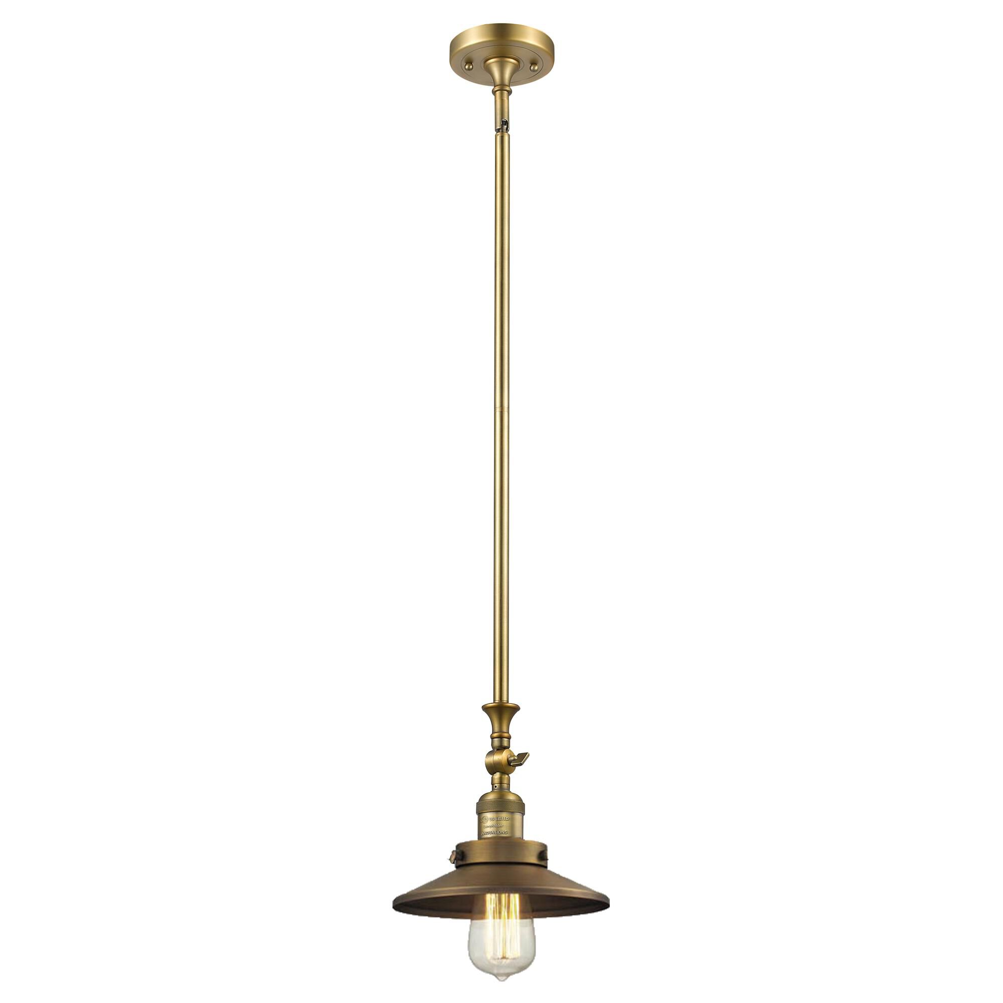 Shown in Brushed Brass finish and Brushed Brass shade
