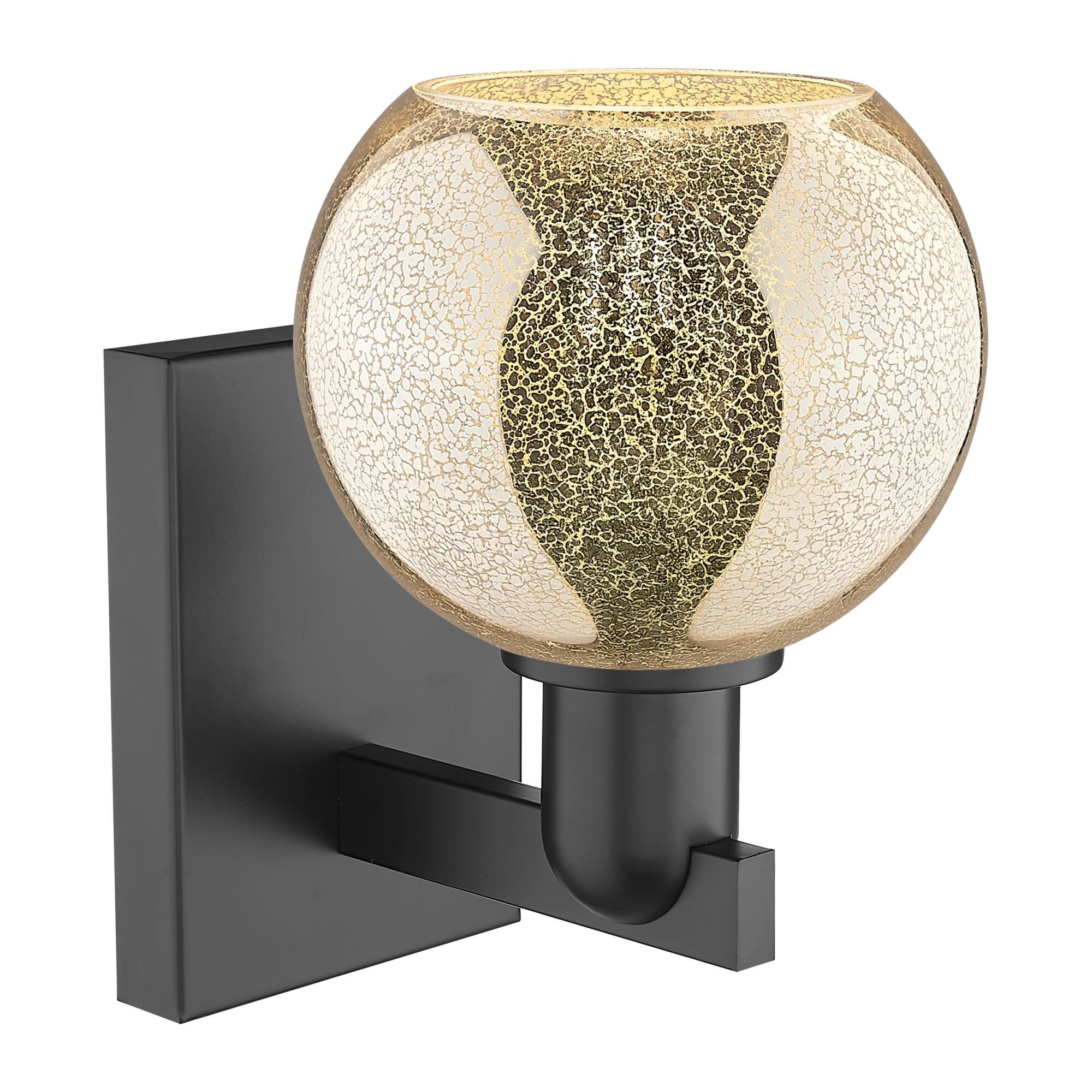 Shown in Matte Black finish and Mercury glass