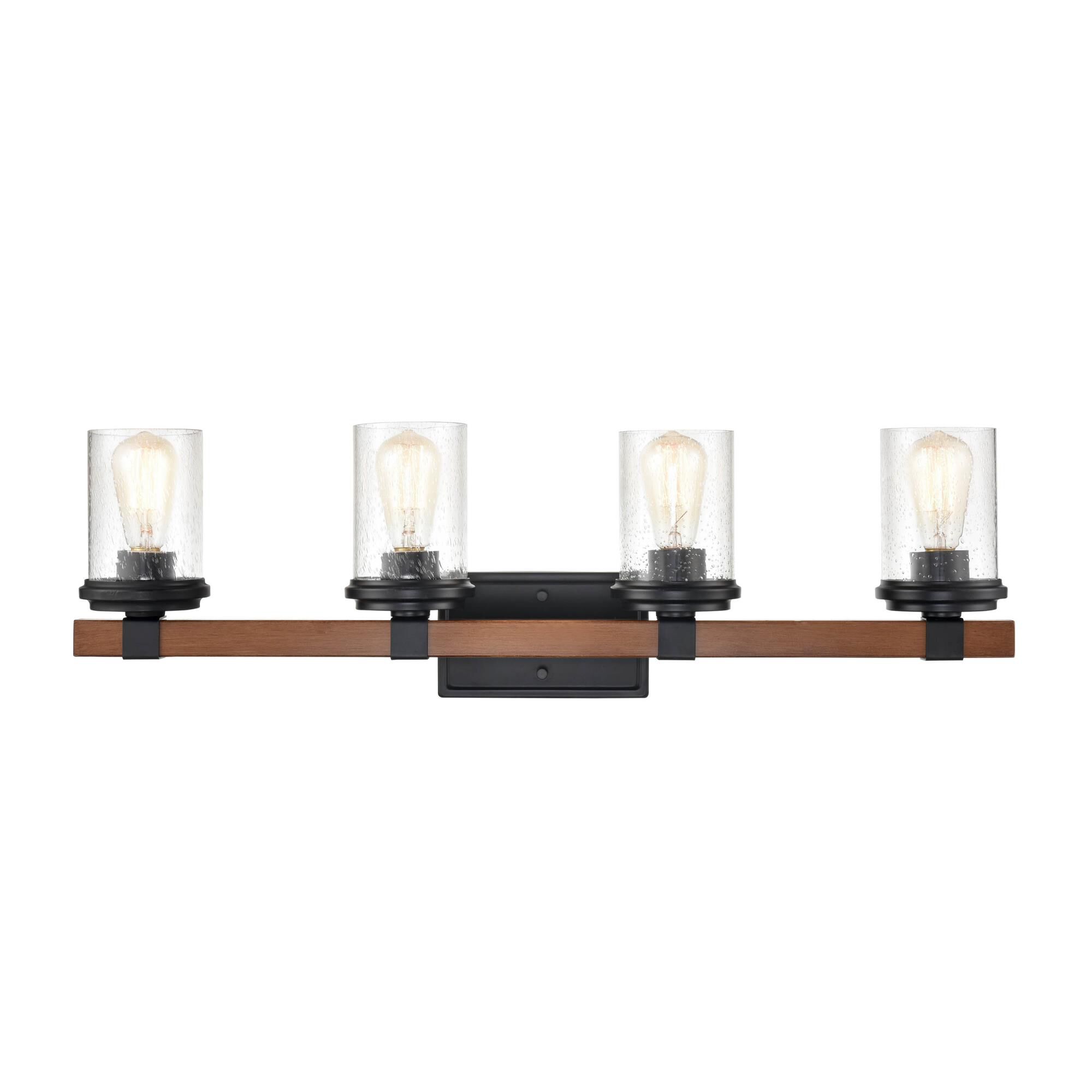 Shown in Matte Black - Wood Grain finish and Clear Seeded glass