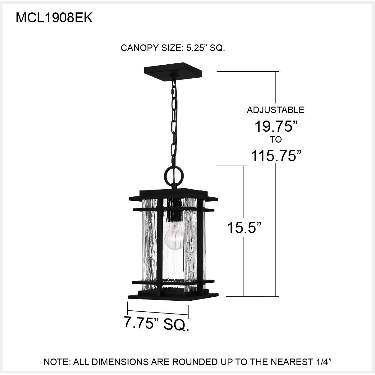 Quoizel Mcalister 15 Inch Tall Outdoor Hanging Lantern