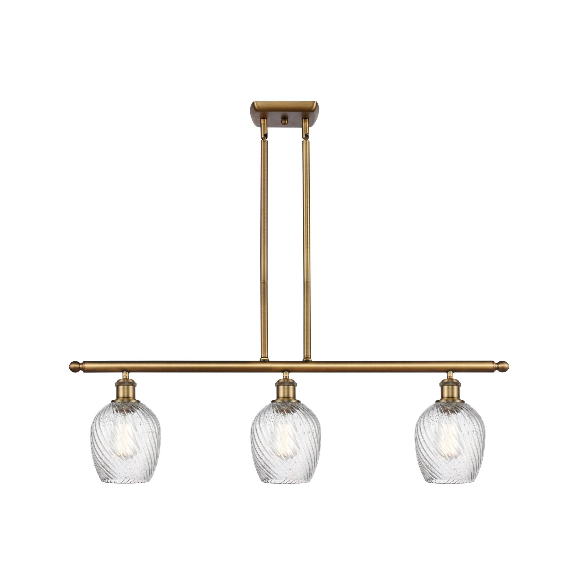Shown in Brushed Brass finish and Globe glass and Glass shade