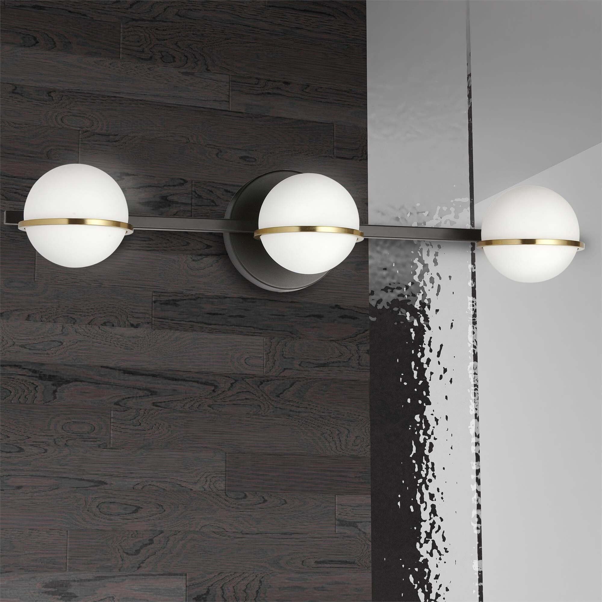 Shown in Matte Black and White finish and White Globe glass