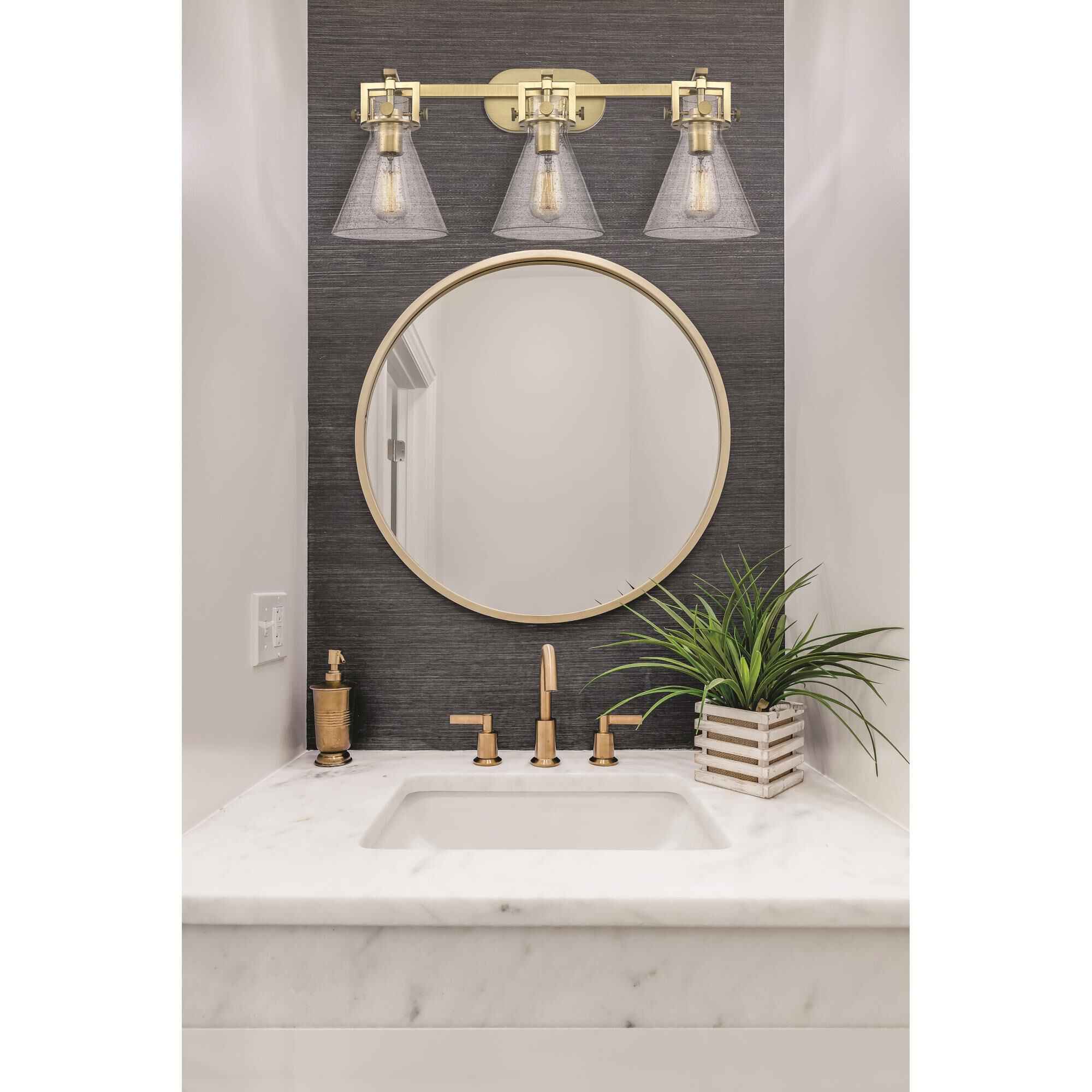 Bruno Marashlian Newton Cone 27 Inch 3 Light Bath Vanity Light by Innovations Lighting