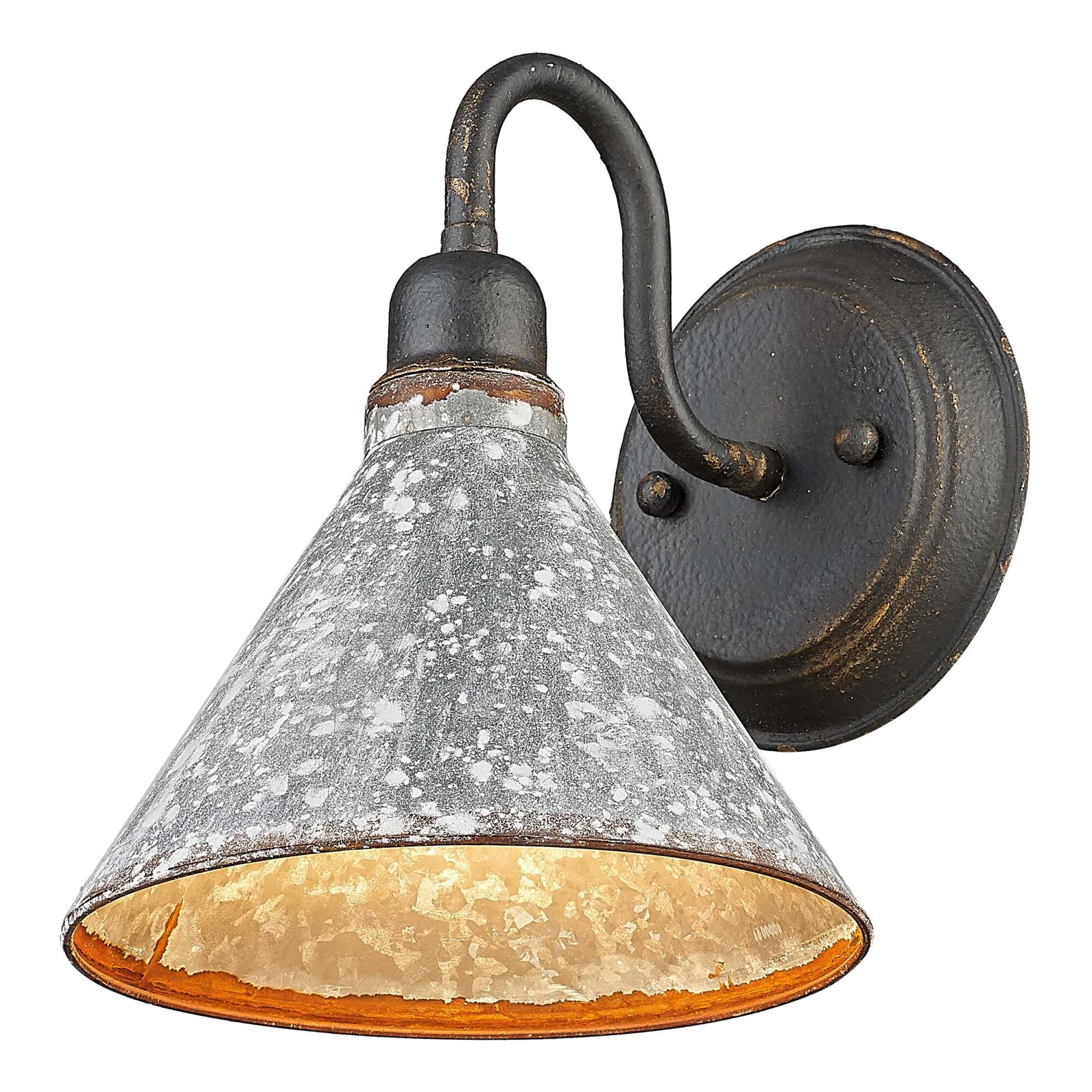 Shown in Antique Black Iron finish and Gray shade