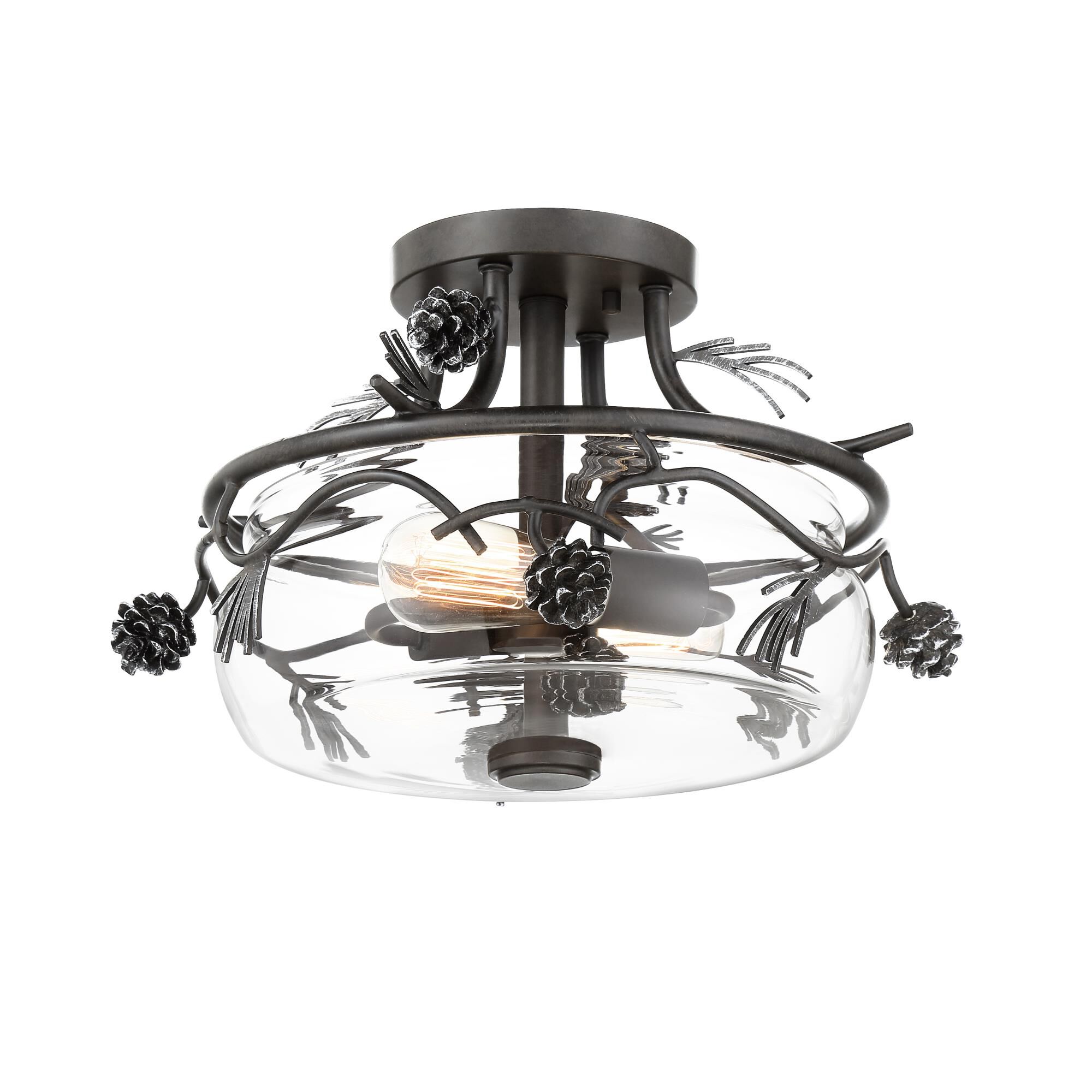 Shown in Weathered Spruce with Silver Highlights finish and Clear glass