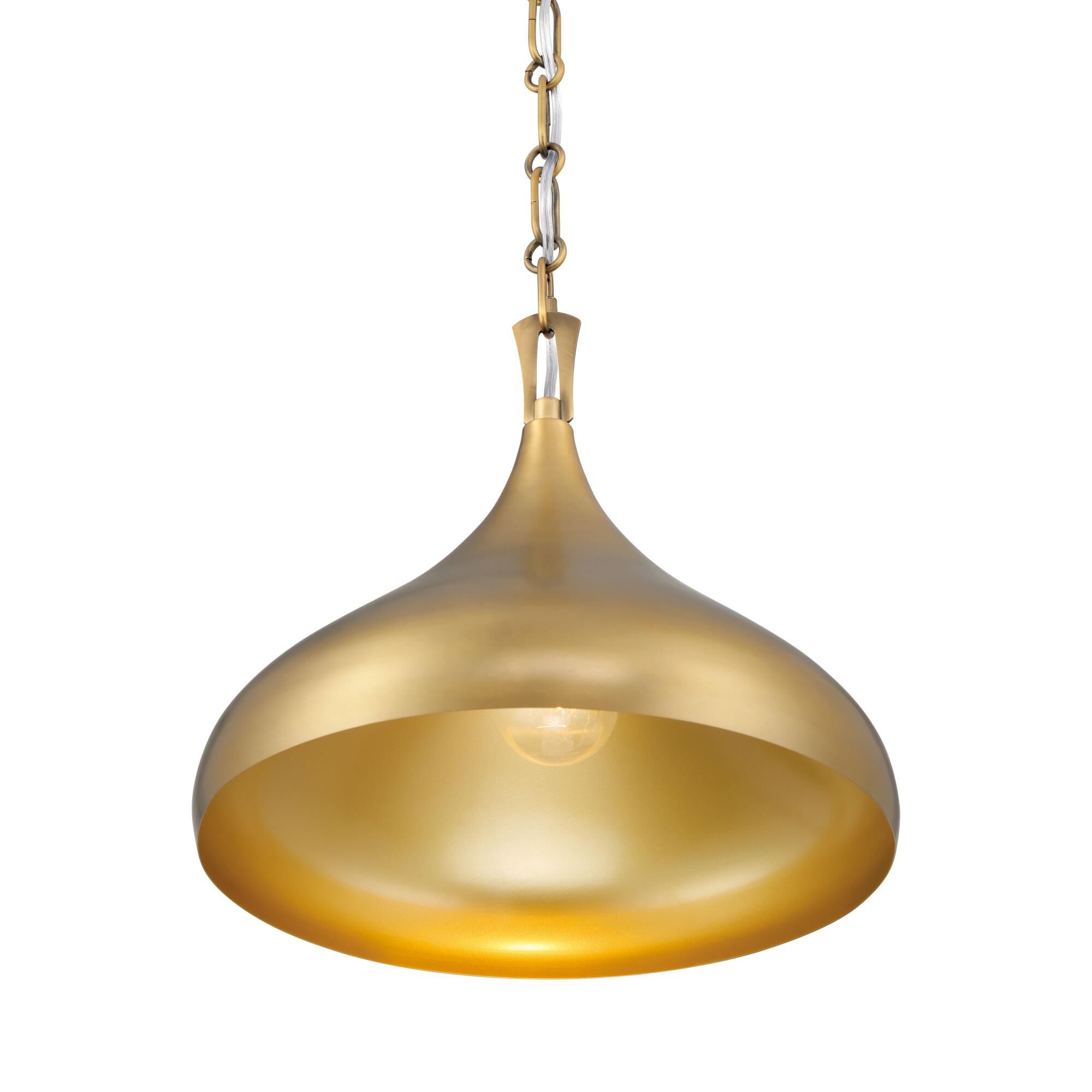 Shown in Legacy Brass finish and Legacy Brass glass and Steel shade