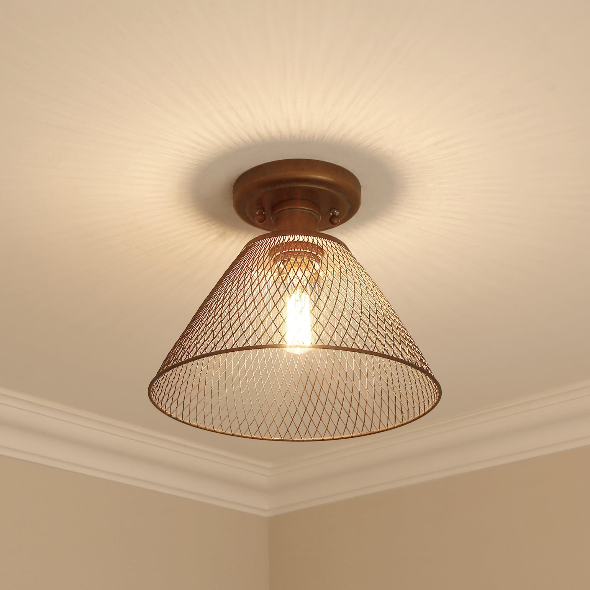 Carver 8 Inch Semi Flush Mount by Golden Lighting