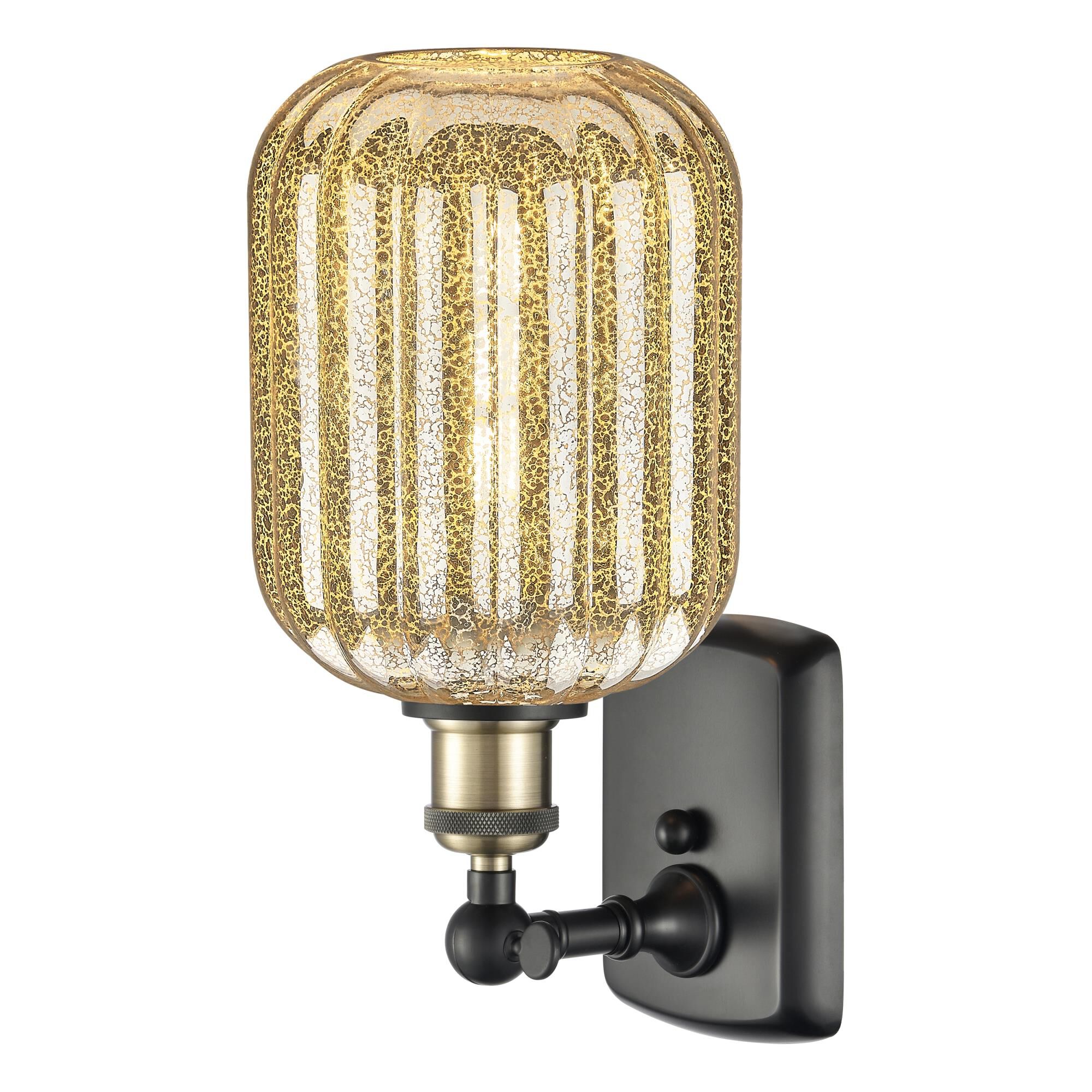 Shown in Black Antique Brass finish and Mercury glass