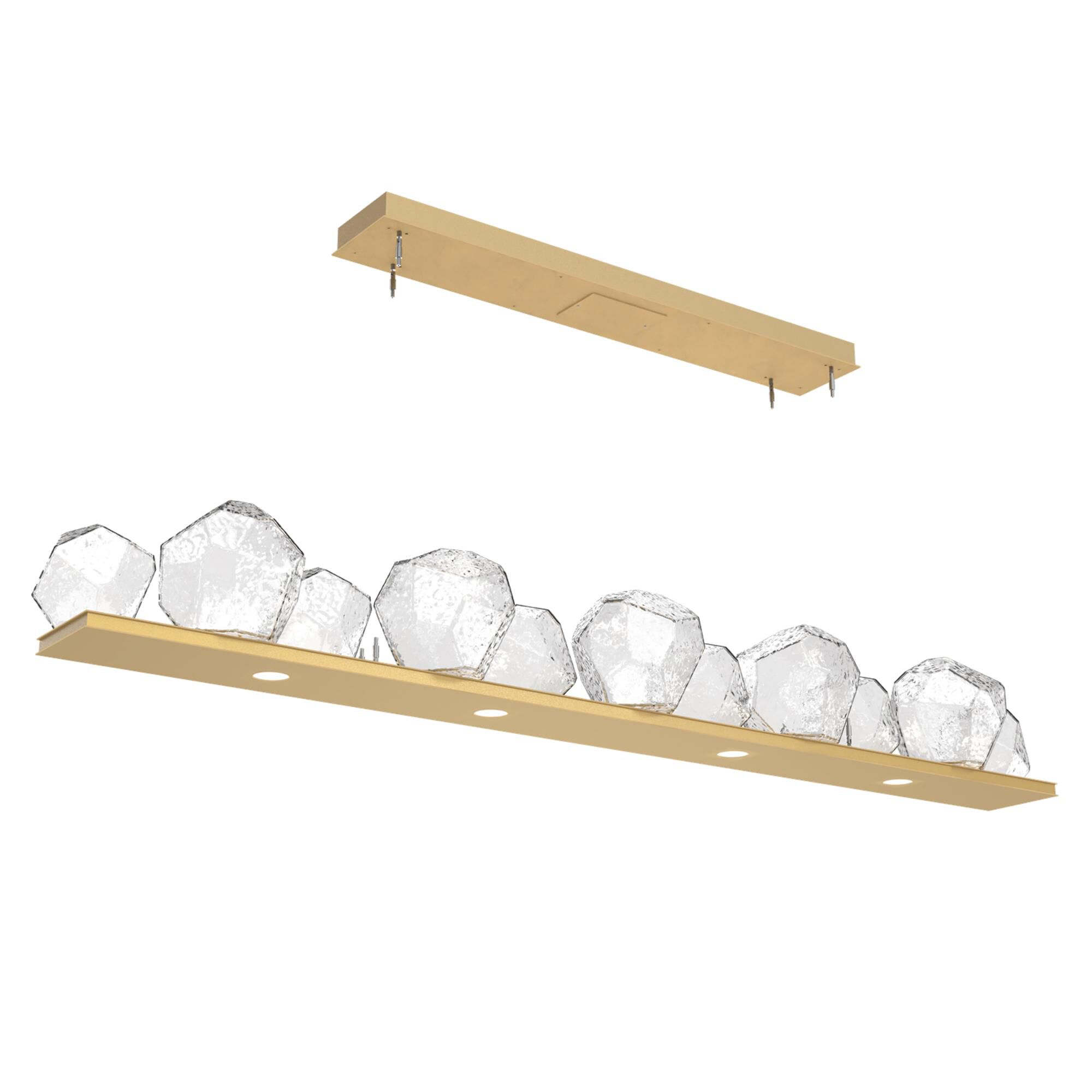 Shown in Gilded Brass finish and Clear glass