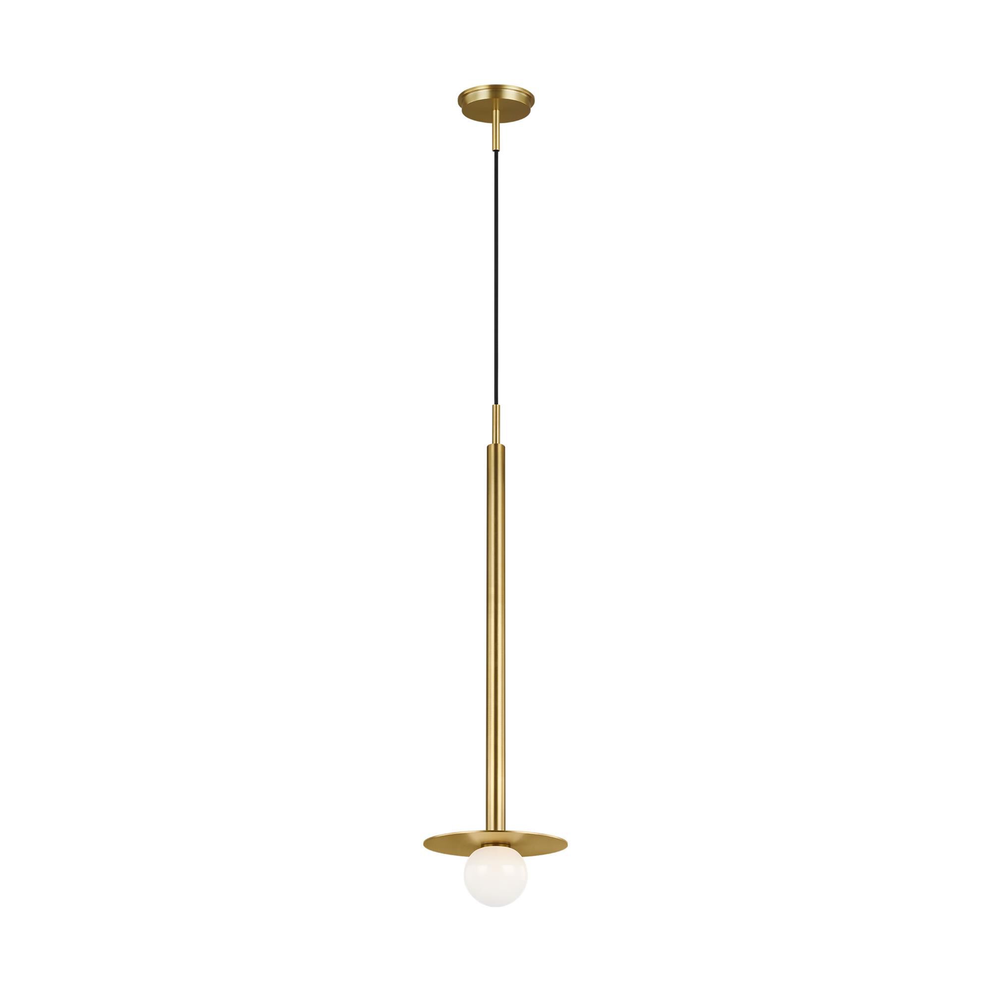 Shown in Burnished Brass finish and Milk Whitesteel glass