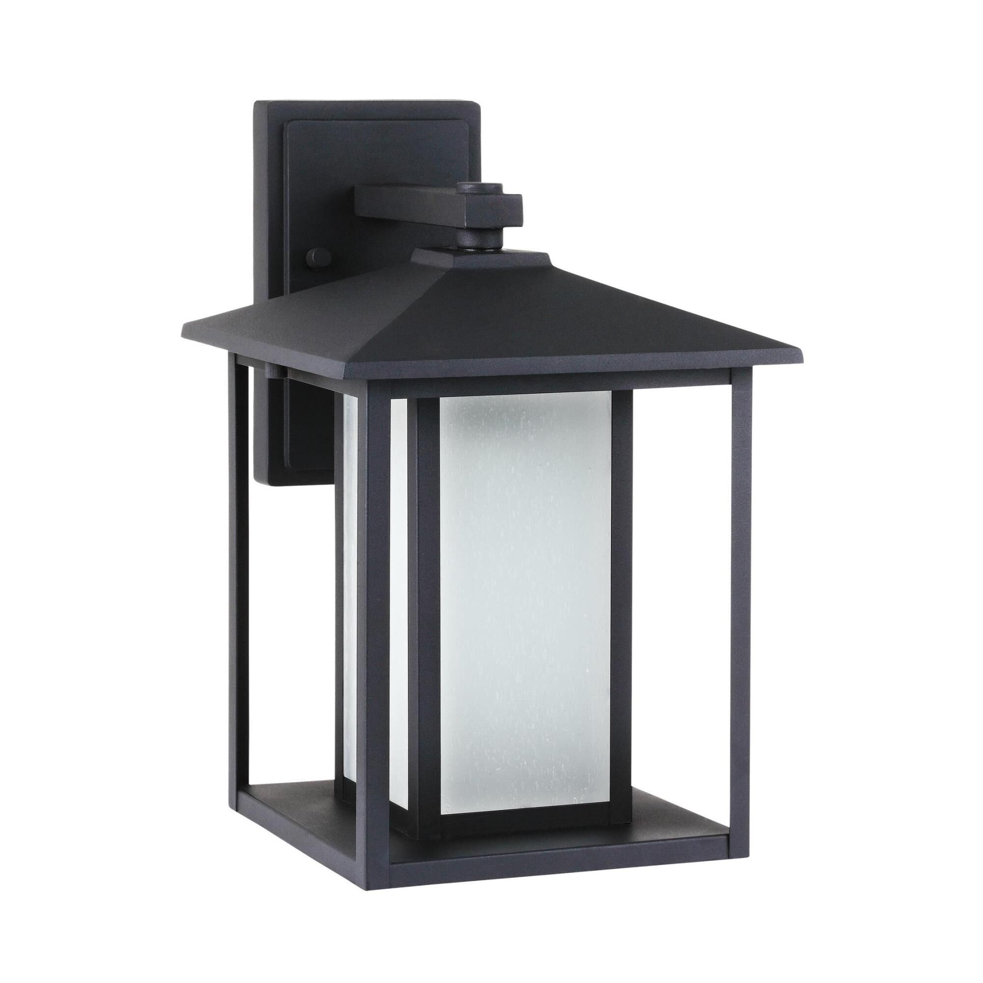 Shown in Black finish and Etched Seeded  Panels glass and Etched Seeded Glass Panels shade